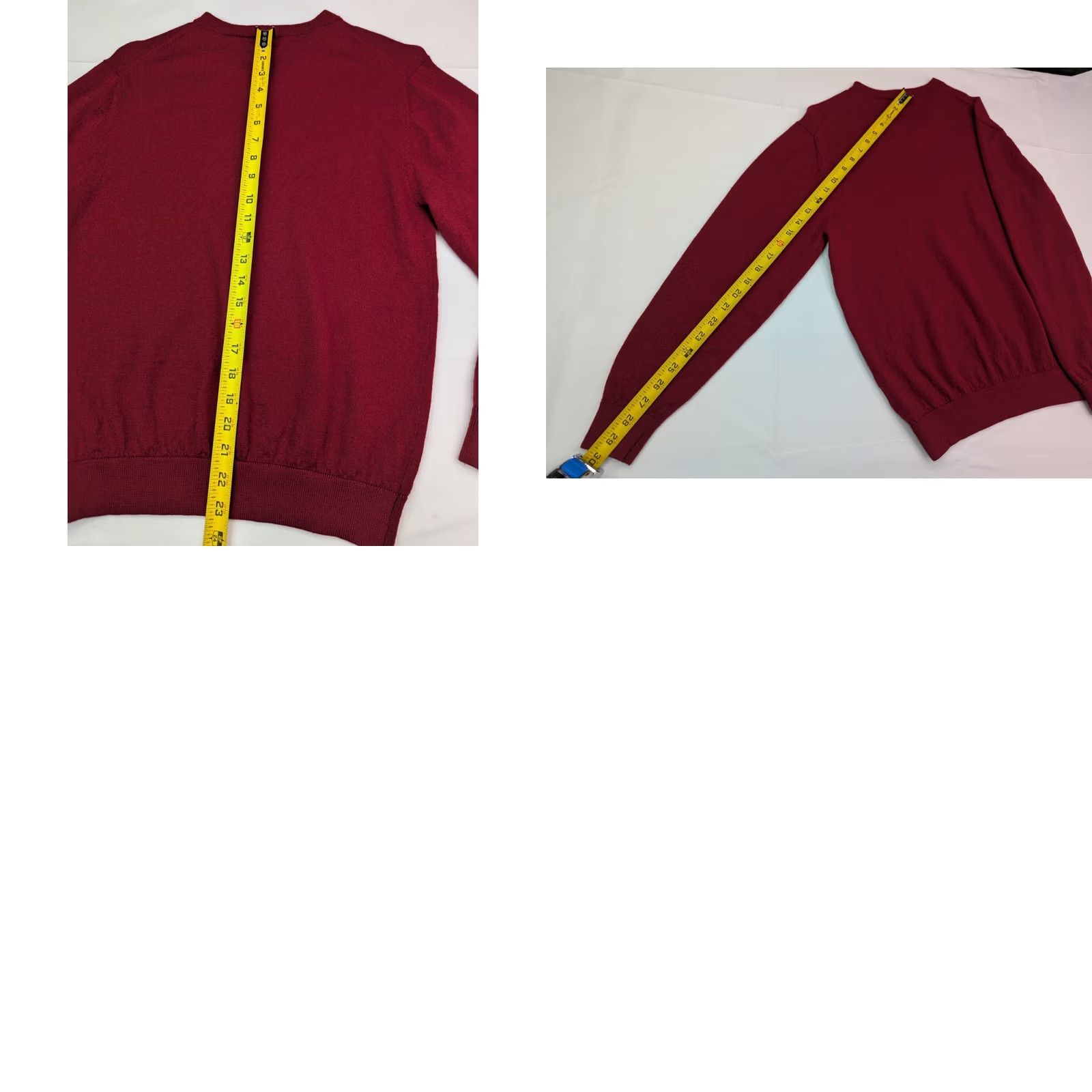 Vintage Turnbury Merino Wool Long Sleeve V-Neck Pullover Sweater Men M Cranberry Red Size US M / EU 48-50 / 2 - 8 Thumbnail
