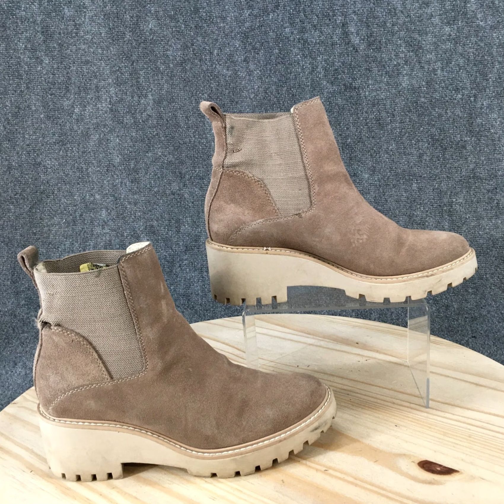 Dolce Vita Dolce Vita Boots Womens 8.5 M Haddie Wedge Chelsea Brown Leather Pull On Casual Shoe Boots Women Brown Leather Chelsea Wedge Casual Size US 9 / IT 39 - 2 Thumbnail