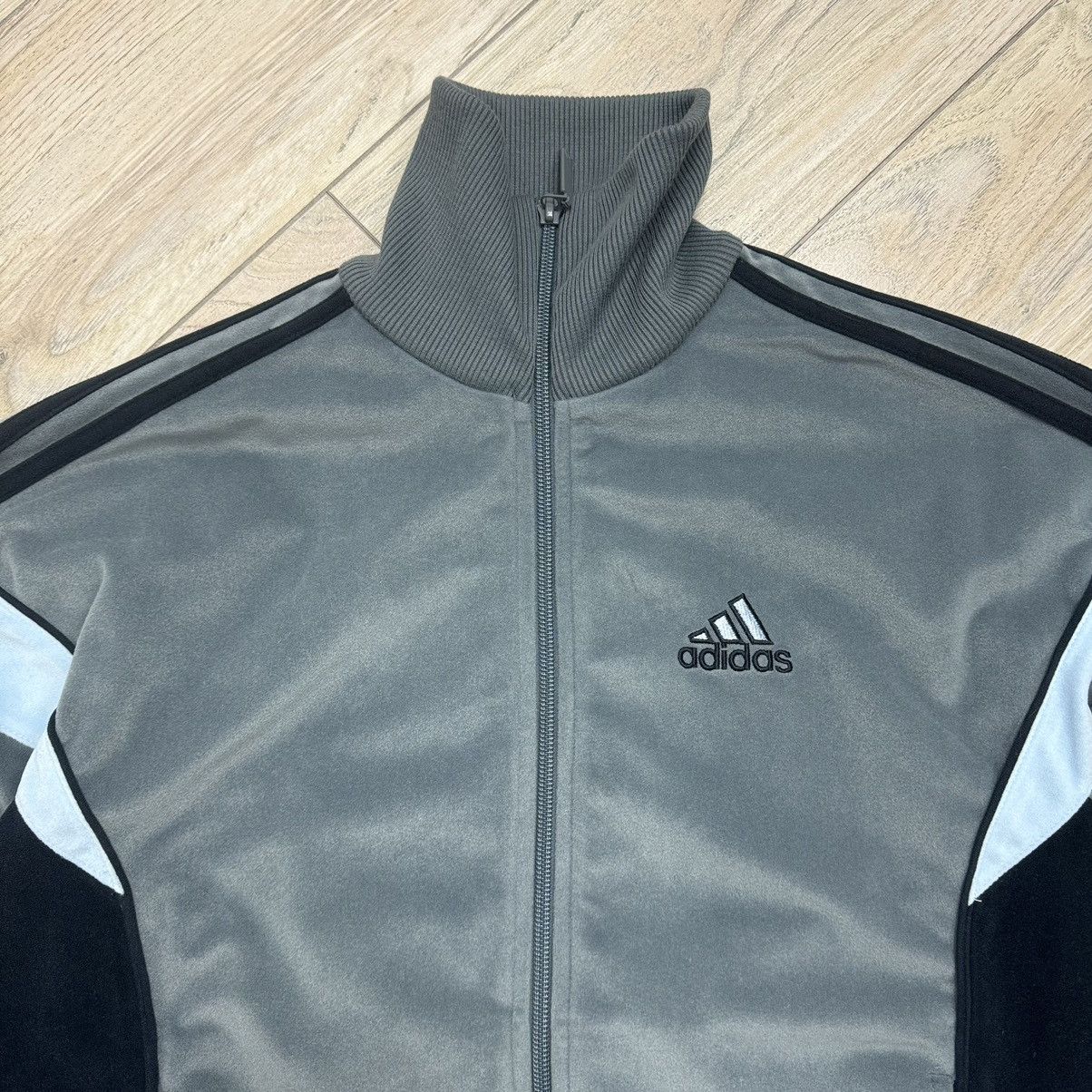 Adidas Vintage Y2K Adidas Rare Velour Grey Zip Up Track Jacket Size US S / EU 44-46 / 1 - 3 Thumbnail