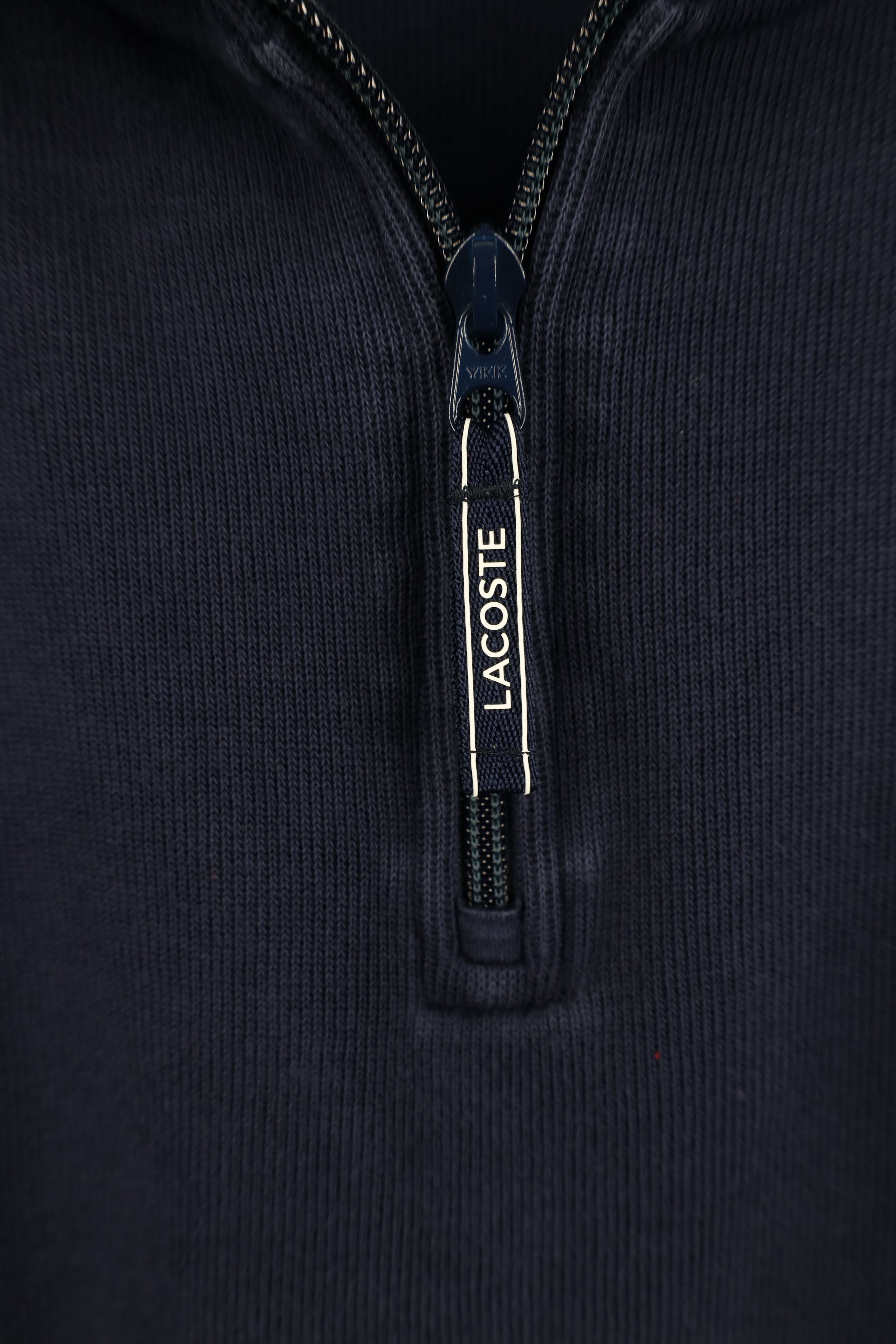 Lacoste Lacsote Logo Ribbed Knit Half Zip Pullover Sweater Blue Size US XXL / EU 58 / 5 - 7 Thumbnail