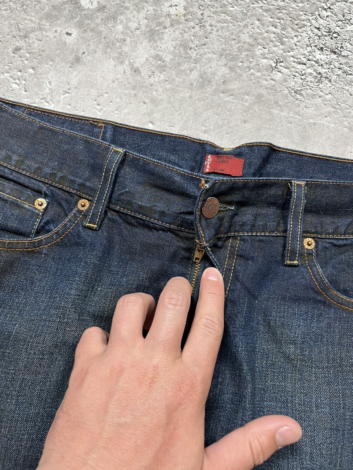 Levi's × Vintage Vintage Levi’s Red Tab Denim Mini Skirt Back Belted Waist Size 30" / US 8 / IT 44 - 9 Thumbnail