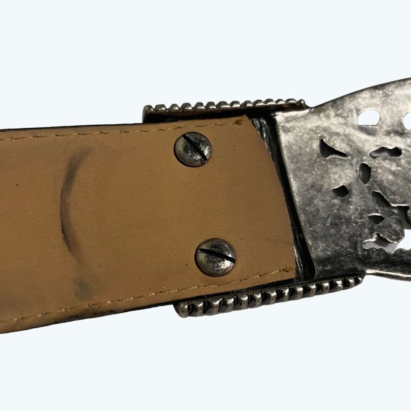 Other Runway Faux Leather Belt Rhinestone Buckle Chic Small Belt Size ONE SIZE - 8 Thumbnail