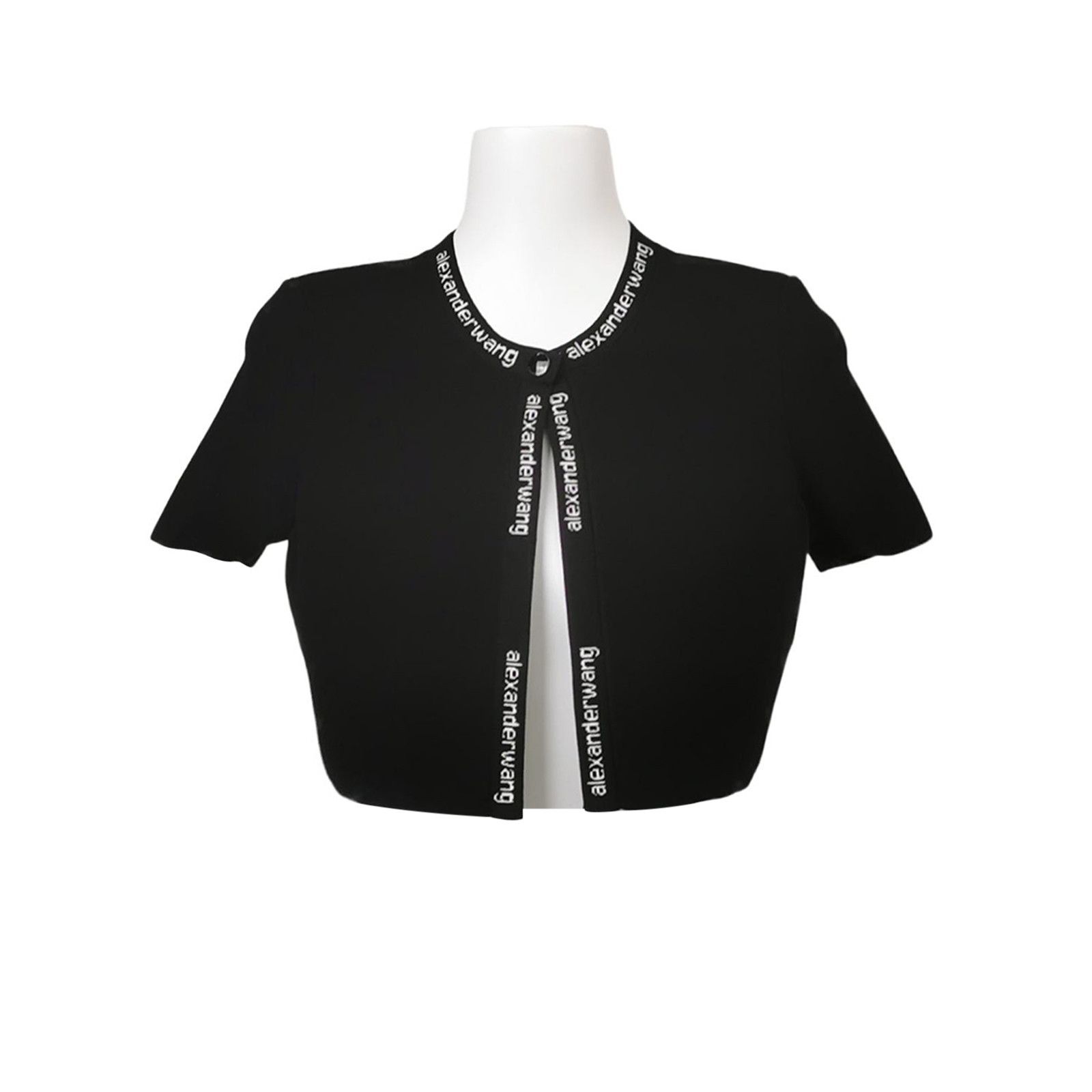 Alexander Wang Alexander Wang Logo Trim Knit Crop Top Size S Size S / US 4 / IT 40 - 1 Thumbnail