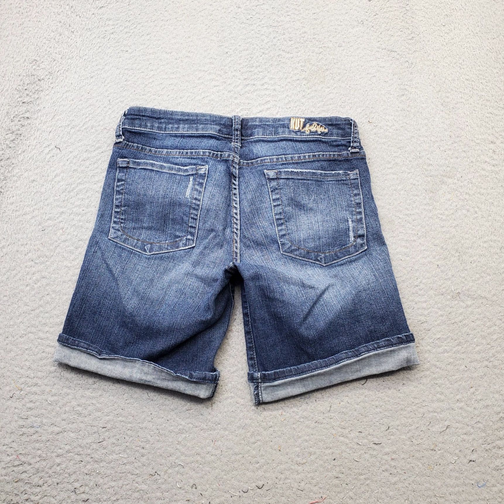 Vintage KUT from the Kloth Jean Shorts Womens 4 Blue Denim Stretch Cuffed Outdoor Shirt Bermuda Casual Size 27" / US 4 / IT 40 - 2 Thumbnail