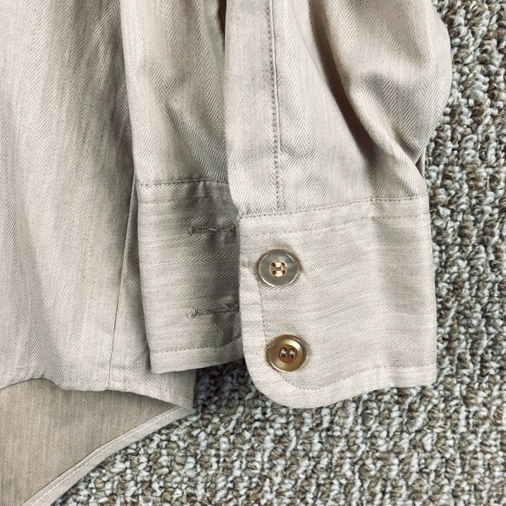 Sears VINTAGE Sears Shirt Mens 16.5 Button Down Perma-Prest Herringbone Weave 70s T729 Size US XL / EU 56 / 4 - 5 Thumbnail