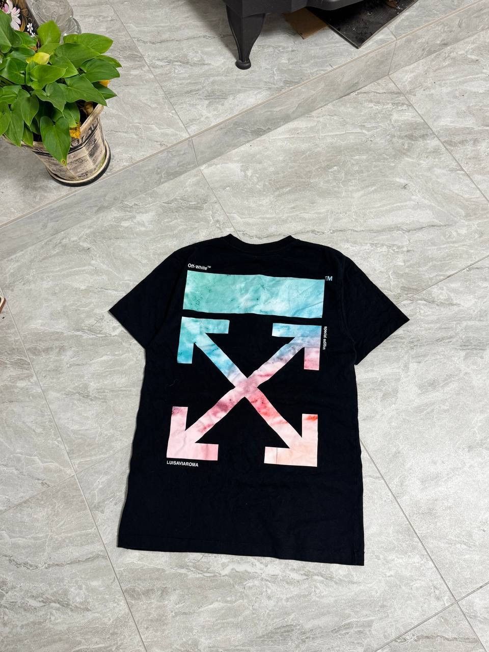 Off-White x Luisaviaroma Tie-Dye Arrows T-Shirt Black Size M