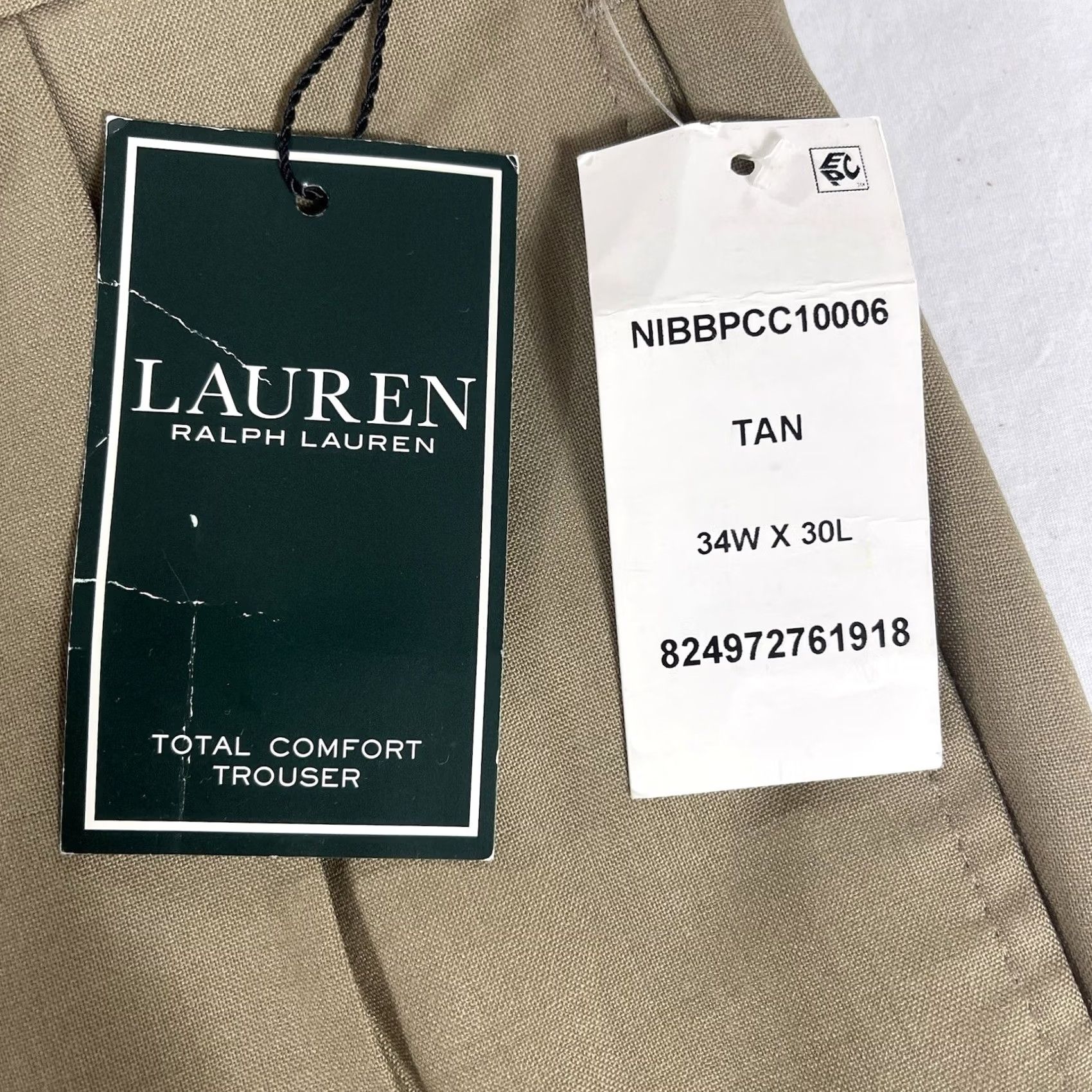 Ralph Lauren NWT Ralph Lauren Mens Dress Pants TOTAL COMFORT 100% WOOL Khaki Tan Cuffed Pants 34x30 Beige Wool Regular Mens Size US 34 / EU 50 - 6 Thumbnail