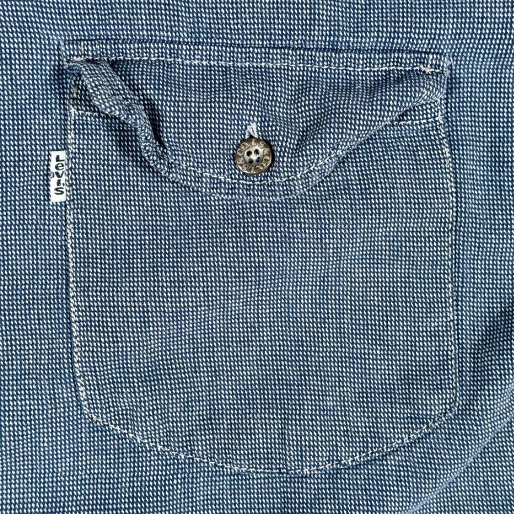 Levi's VINTAGE Levi's Shirt Adult LARGE Blue White Houndstooth Cotton Check Grunge 90s Shirt Mens LD12 Size US L / EU 52-54 / 3 - 4 Thumbnail