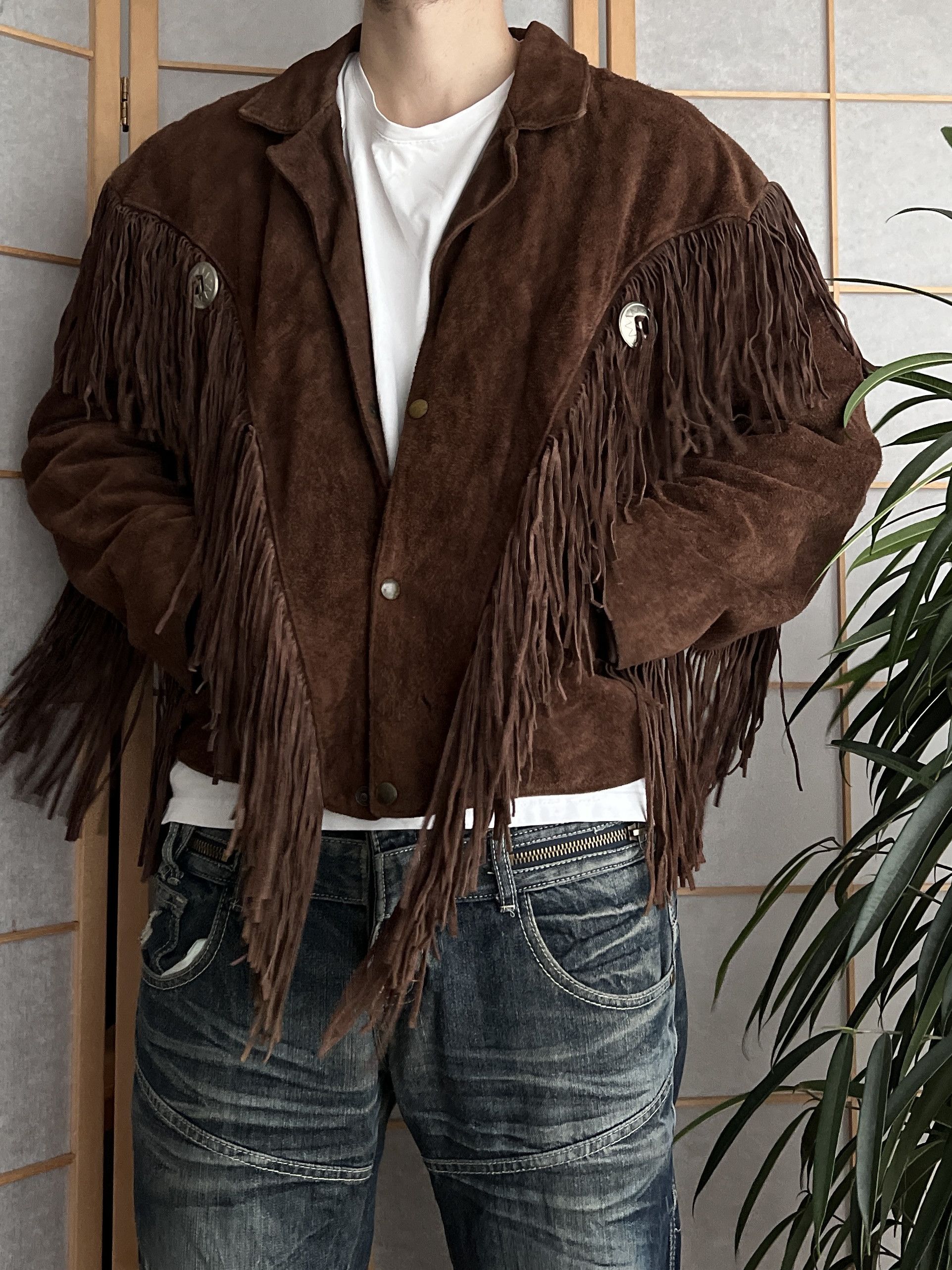 If Six Was Nine Crazy! Cowboy core vintage 90s cropped leather jacket bomber Size US L / EU 52-54 / 3 - 4 Thumbnail