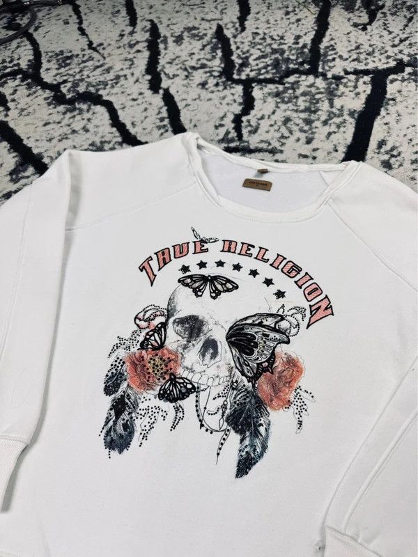 True Religion True Religion crewneck sweatshirt white XL logo Size XL / US 12-14 / IT 48-50 - 3 Thumbnail