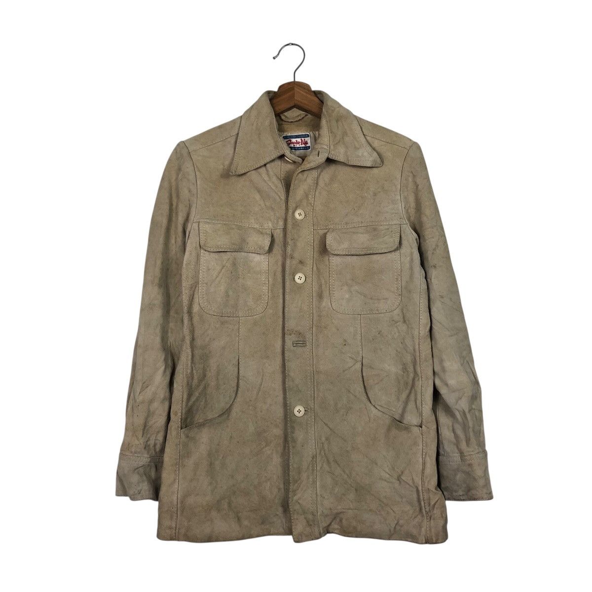 Japanese Brand 📌Vintage Chore Button Leather Jacket Suede Issey Miyake Size US M / EU 48-50 / 2 - 2 Thumbnail