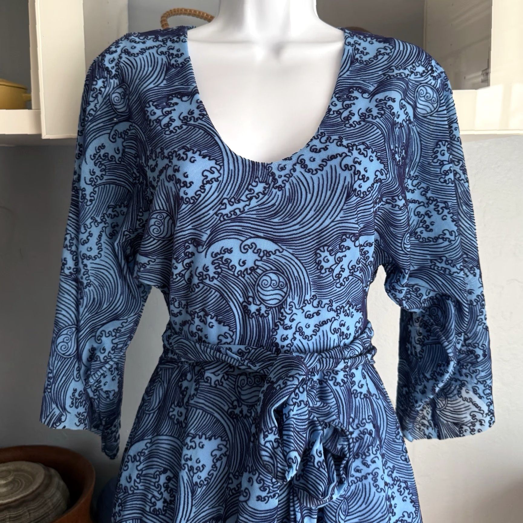 BlackMilk BlackMilk Avatar The Last Airbender Waterbending Kimono Dress Blue XS Size XS / US 0-2 / IT 36-38 - 4 Thumbnail
