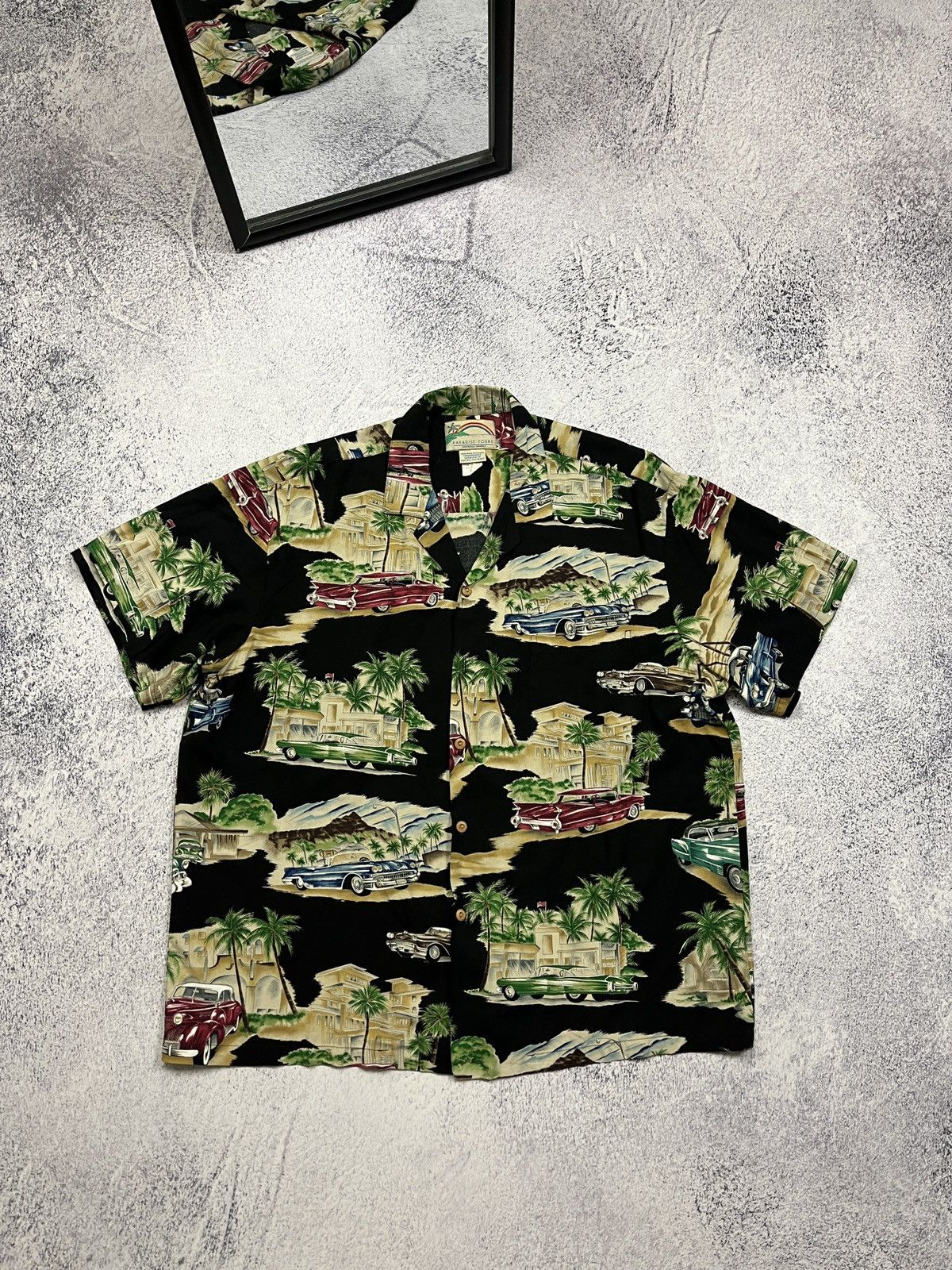 Paradise Found × Vintage Vintage Found Paradise Rayon General Motors Hawaiian Shirt Size US XL / EU 56 / 4 - 1 Thumbnail