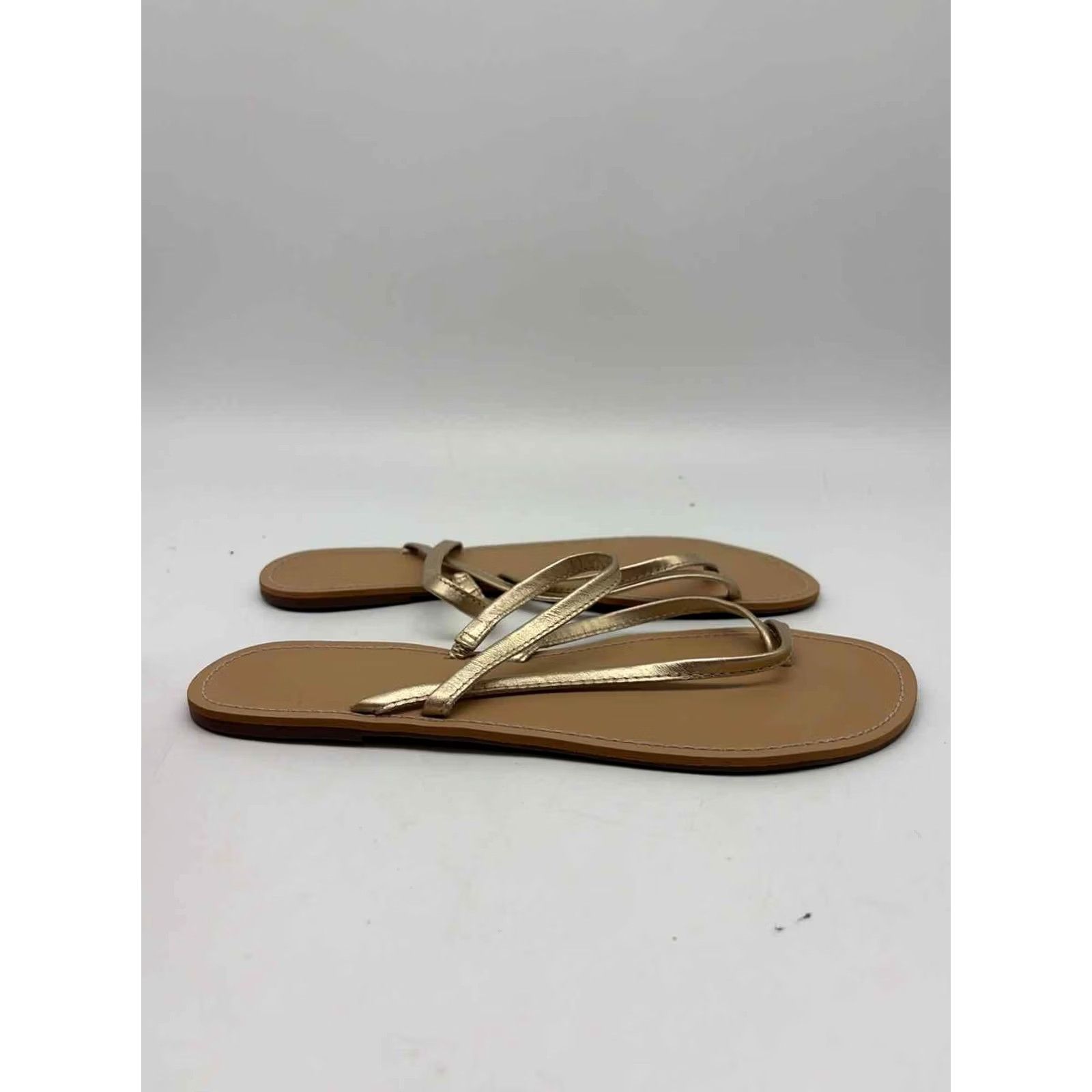 Lulus Lulus Gold Thong Sandals Size 7.5 Size US 8 / IT 38 - 4 Thumbnail