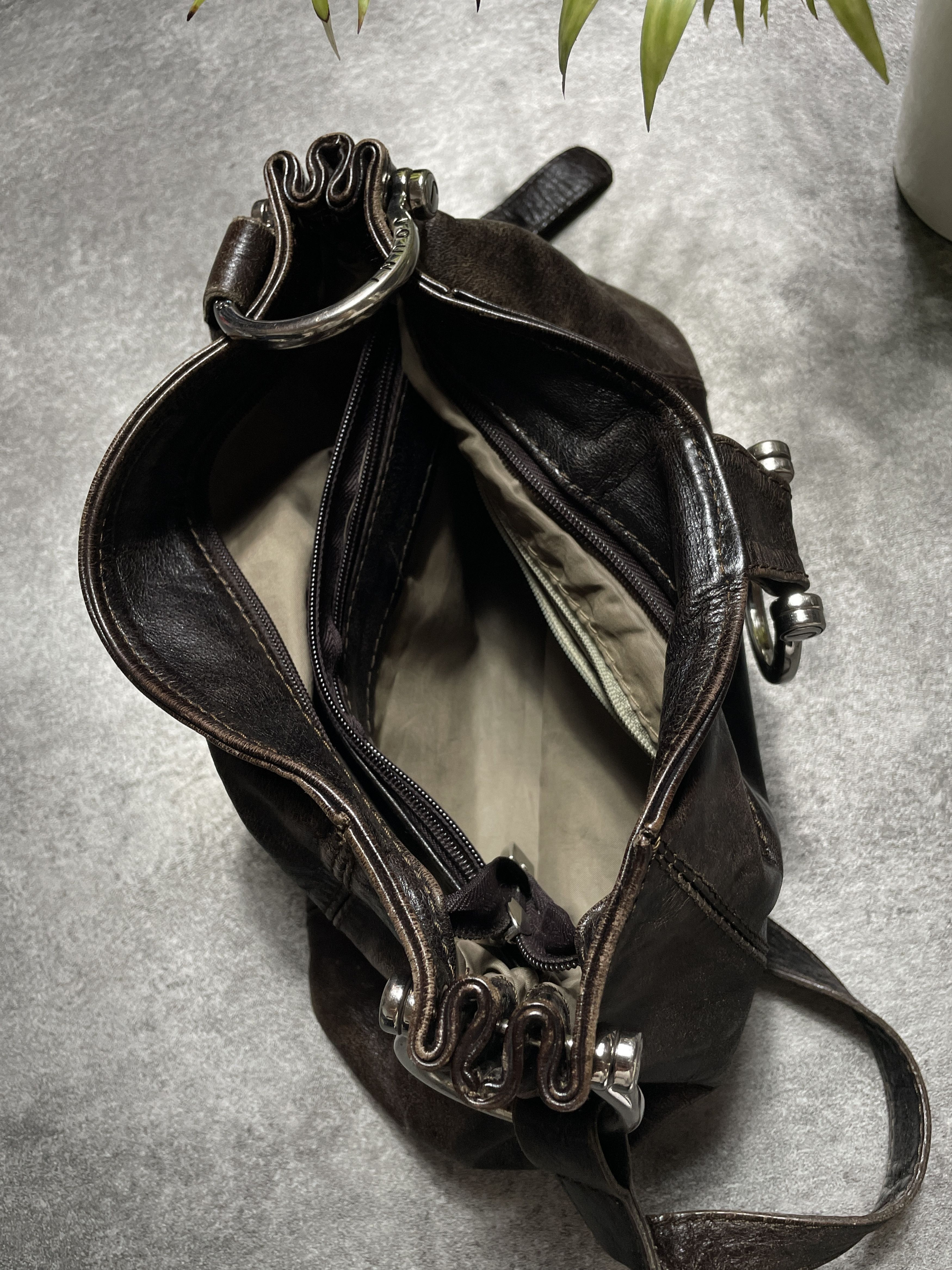 Genuine Leather ❗️RARE❗️Vintage Y2K Avant Garde Leather Belt Bag Size ONE SIZE - 4 Thumbnail
