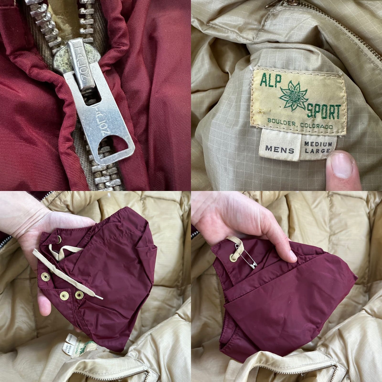 Vintage Vintage 1960s Alp Sport Jacket Parka Ski Coat Down Goose L Ski Red Talon zip Bauer Nylon Size US L / EU 52-54 / 3 - 8 Thumbnail