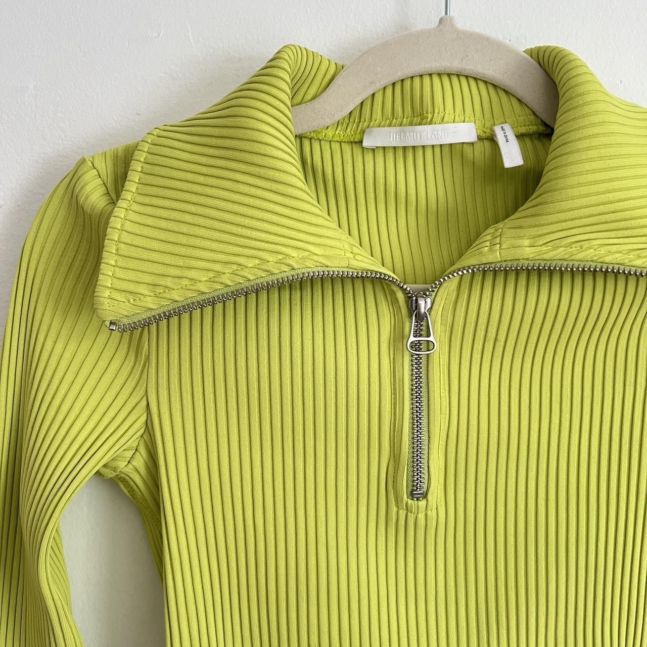 Helmut Lang Helmet Lang Lime Green Ribbed Long Sleeve Size XS / US 0-2 / IT 36-38 - 3 Thumbnail