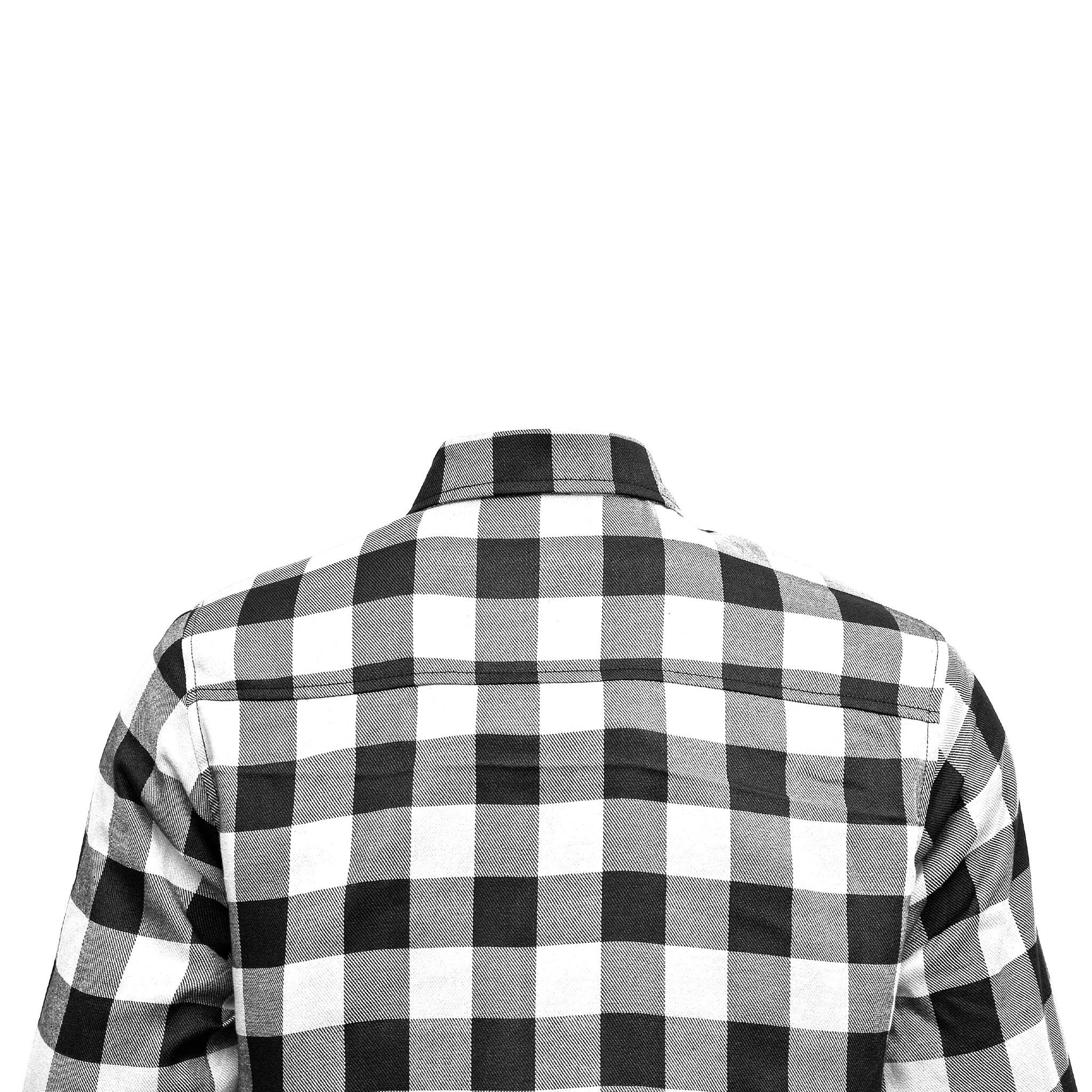 Dixxon × Flannel × Other RIDERACT® Reinforced Men's Motorcycle Shirt Black & White Size US M / EU 48-50 / 2 - 6 Thumbnail