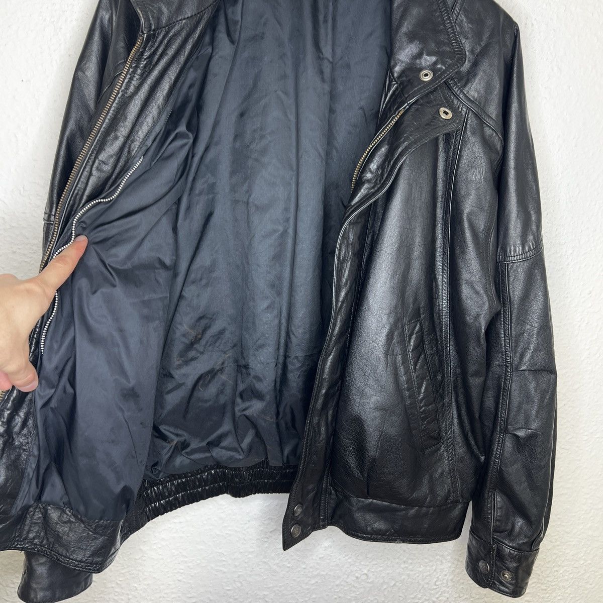 Japanese Brand Vintage Leather Jacket Biker Ramones Black Genuine Trucker Size US M / EU 48-50 / 2 - 10 Thumbnail