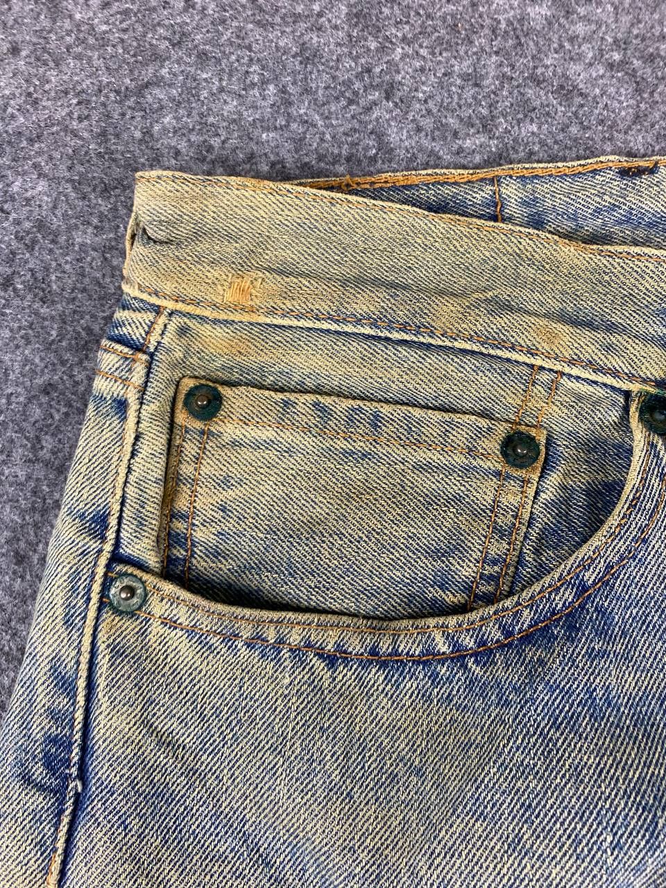 Levi's levis 505 regular fit stained denim Size US 43 - 11 Thumbnail