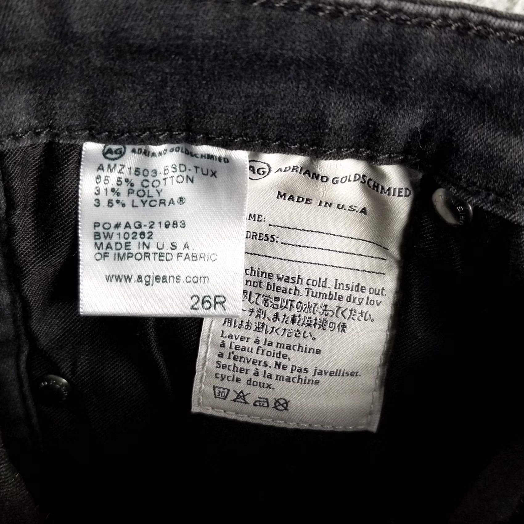 Vintage AG Adriano Goldschmied Jeans Women 26R The Remi Tuxedo Ankle Denim Studded Pants Shirt/Shoes not included Size 26" / US 2 / IT 38 - 6 Thumbnail