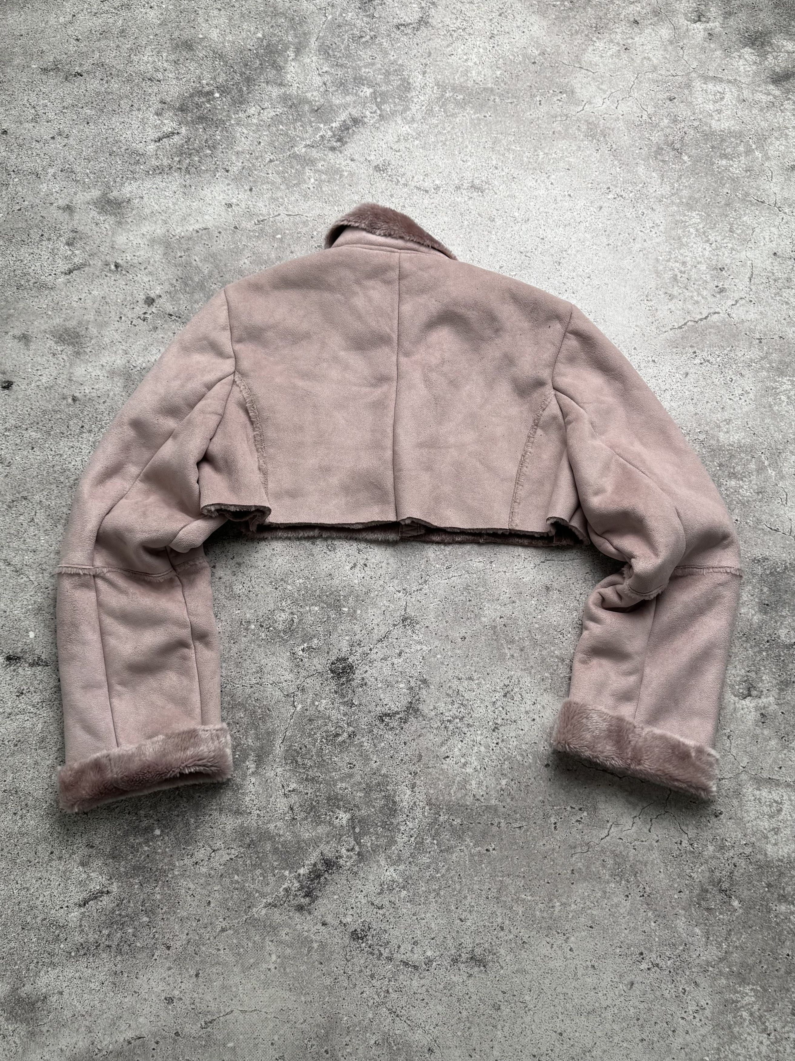 Vintage Vintage Cropped Faux Sheepskin Jacket C2(V488) Size L / US 10 / IT 46 - 5 Thumbnail