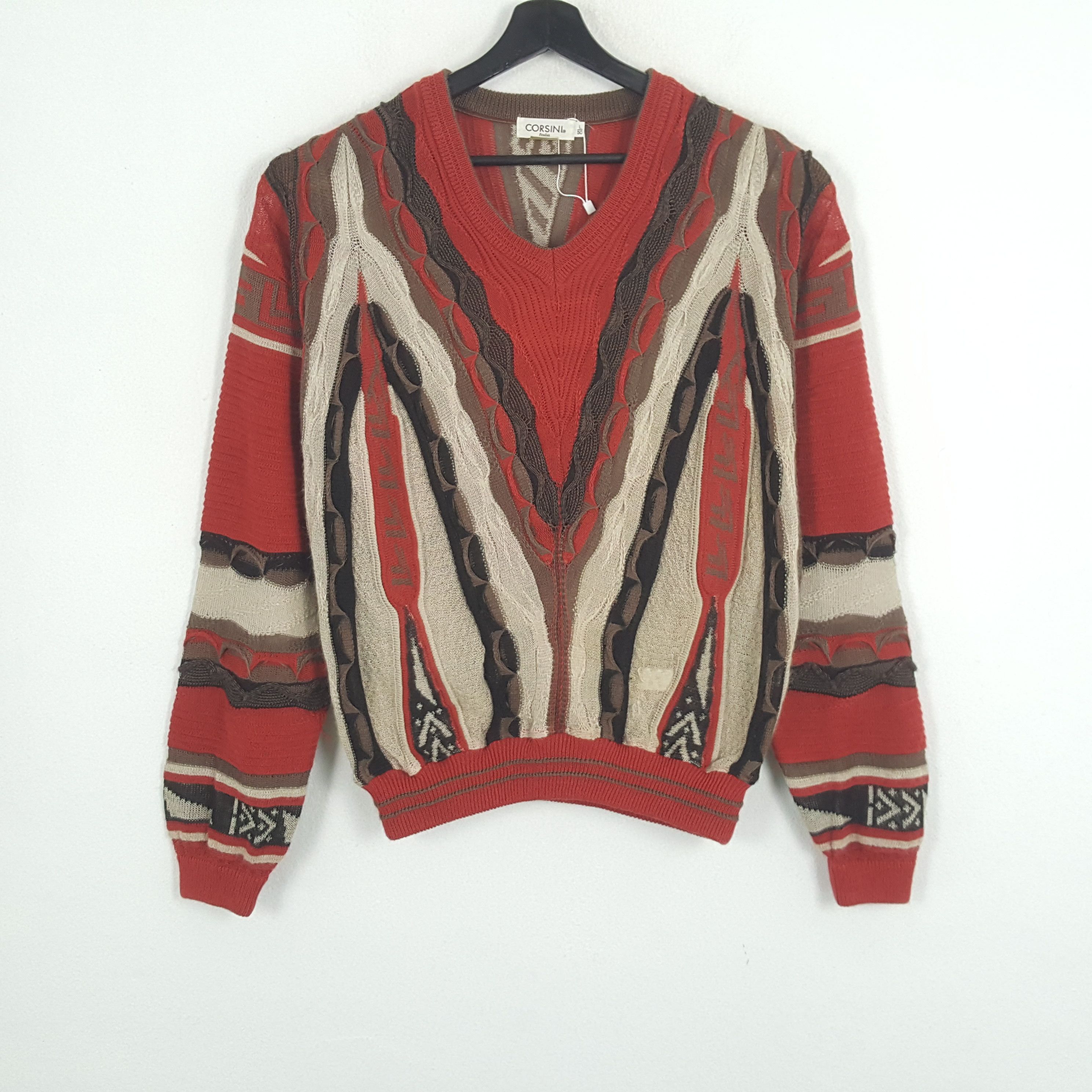 Coogi × Vintage CORSINI ITALIA Coogi Style Nice Design Sweatshirt Size US XL / EU 56 / 4 - 1 Thumbnail