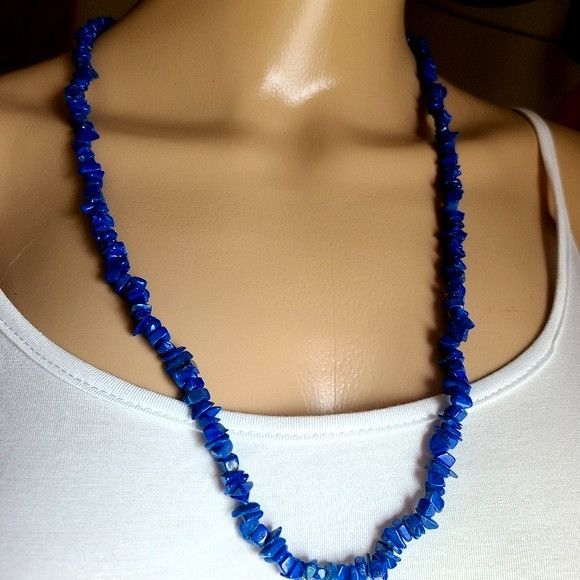 Other Blue 13" Resin Necklace - Picture The Tropics! Cobalt Blue - Size ONE SIZE - 1 Thumbnail