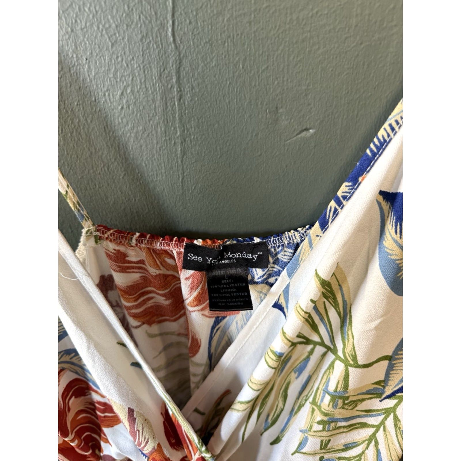 Vintage SEE YOU MONDAY Romper Women's Sleeveless White Floral Pattern Size M Size 32" / US 10 / IT 46 - 3 Thumbnail