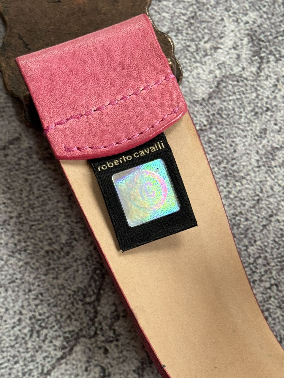 Just Cavalli × Roberto Cavalli × Vintage Just Cavalli pink Avantgarde leather belt rhinestones Y2K Size ONE SIZE - 11 Thumbnail