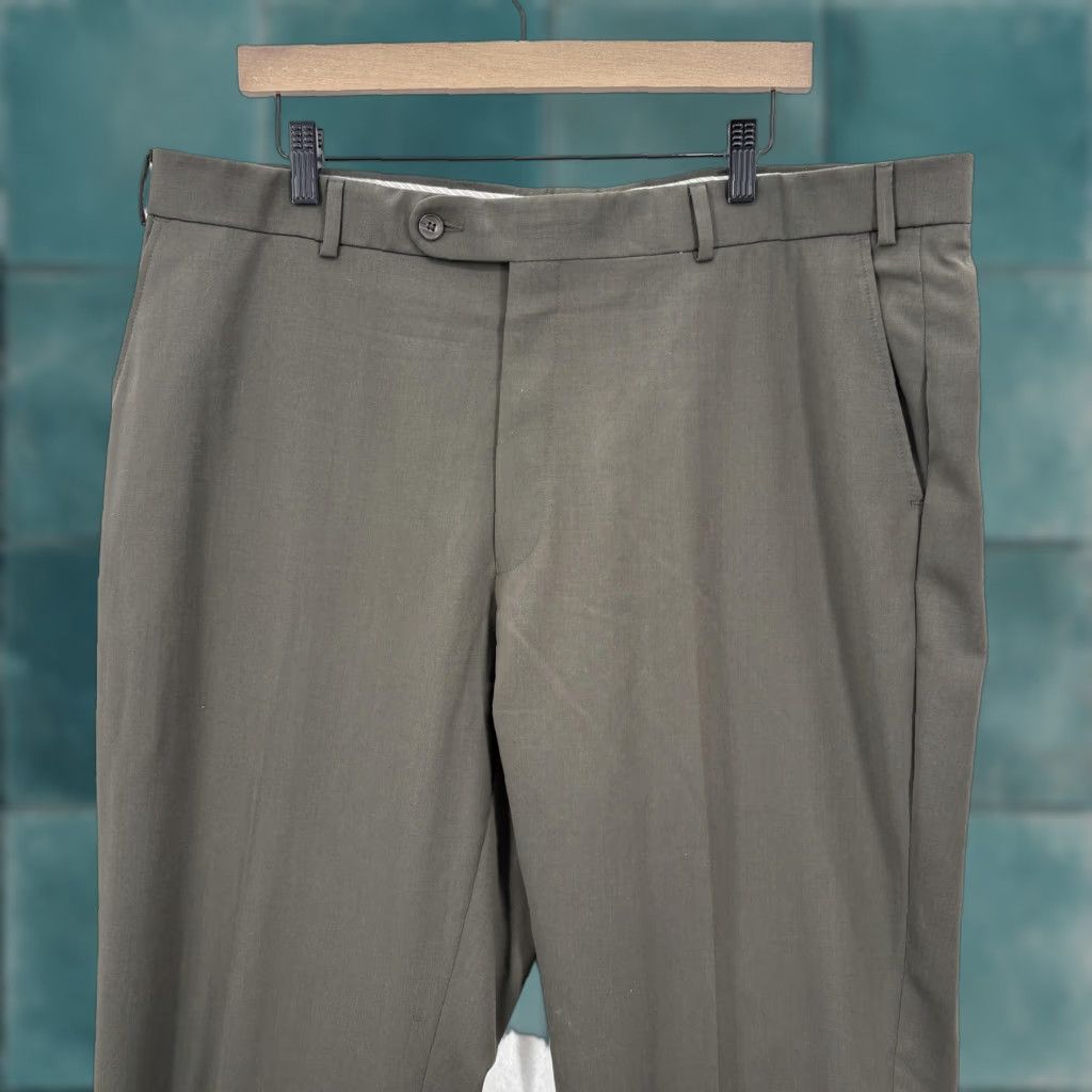 Vintage VINTAGE BALLIN Dress Pants Mens 40x32 Green Super 120s Wool Comfort-EZE Canada Trousers Size US 40 / EU 56 - 1 Thumbnail