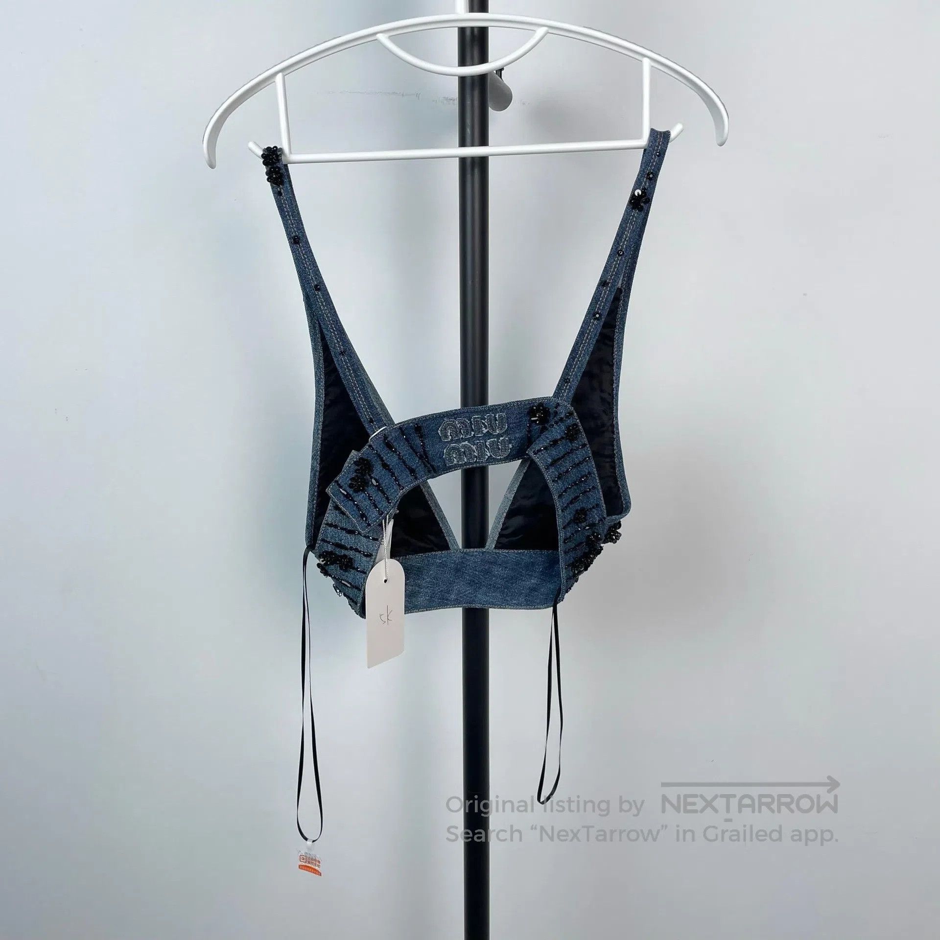 Miu Miu Miu Miu Denim V-neck Short Vest| Size XS / US 0-2 / IT 36-38 - 5 Thumbnail