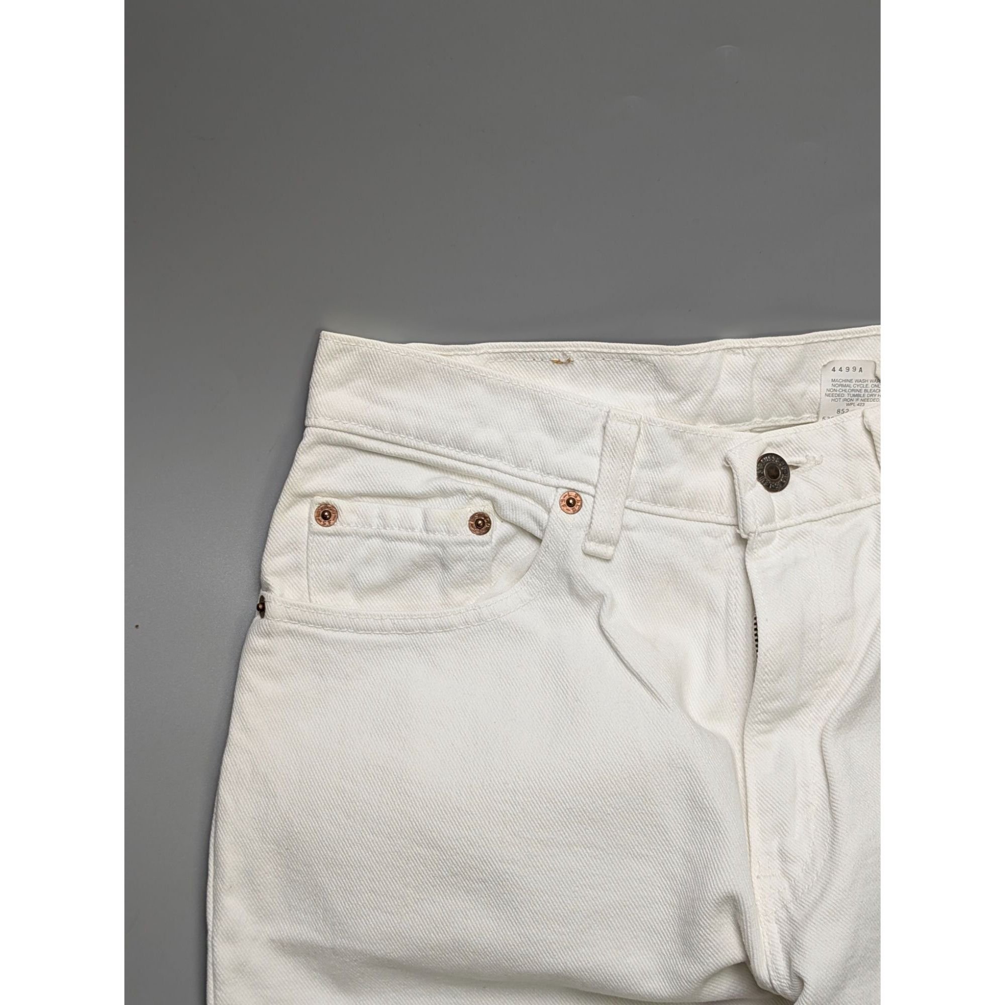 Levi's Levi's 550 Made in USA White Denim Jeans Pants Size 27" / US 4 / IT 40 - 3 Thumbnail