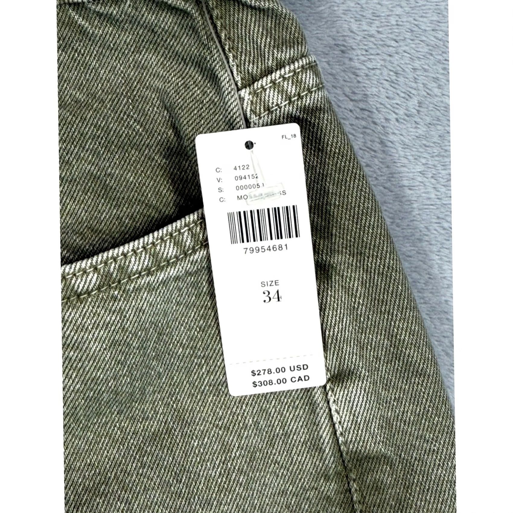 Frame FRAME Le Jane Crop Olive Green High Rise Straight Leg Jeans Women's 34 NEW Size 24" / US 00 / IT 34 - 5 Thumbnail