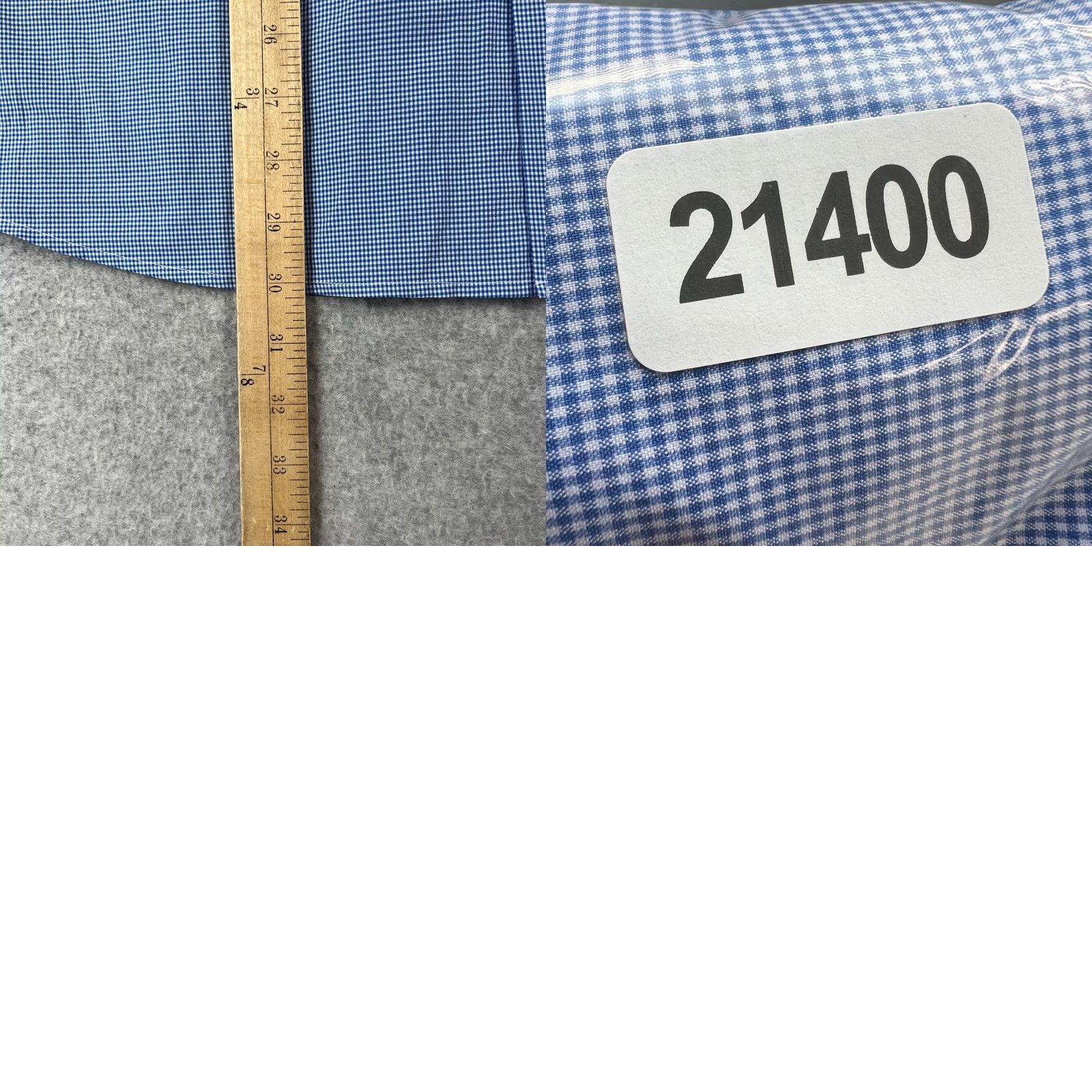 Vintage State & Liberty Gingham Plaid Stretch Long Sleeve Shirt Mens 42 Blue Performance Size US XL / EU 56 / 4 - 8 Thumbnail