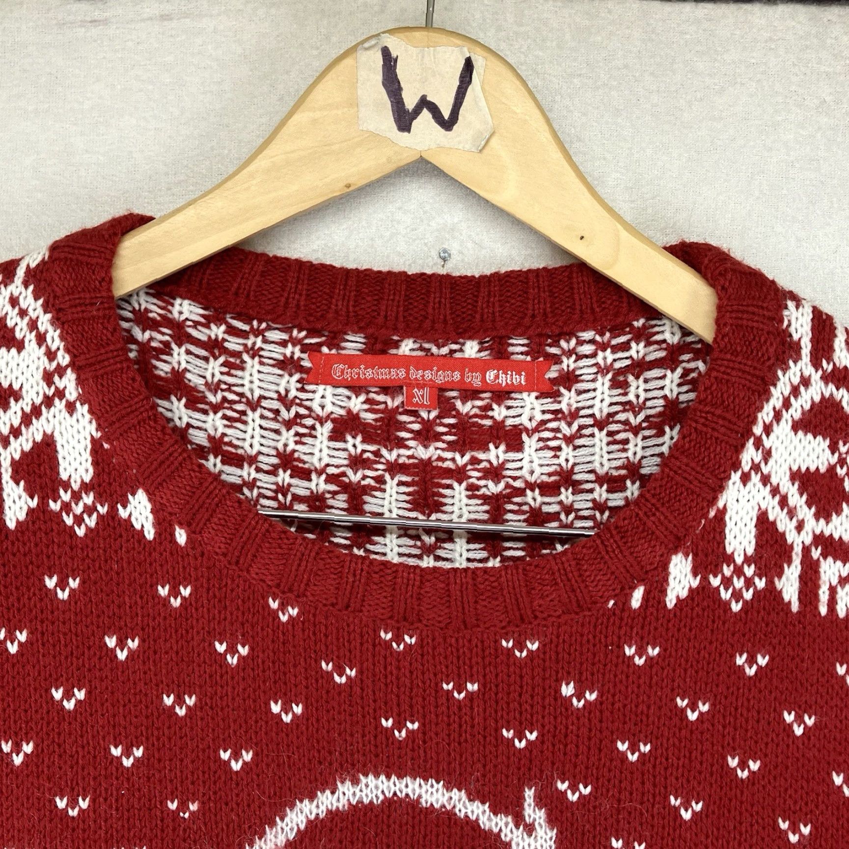 4SDESIGNS Chibi Santa Claus Funny Christmas Ugly Sweater XL Red Long Sleeve Pullover Knit Men Size US XL / EU 56 / 4 - 5 Thumbnail