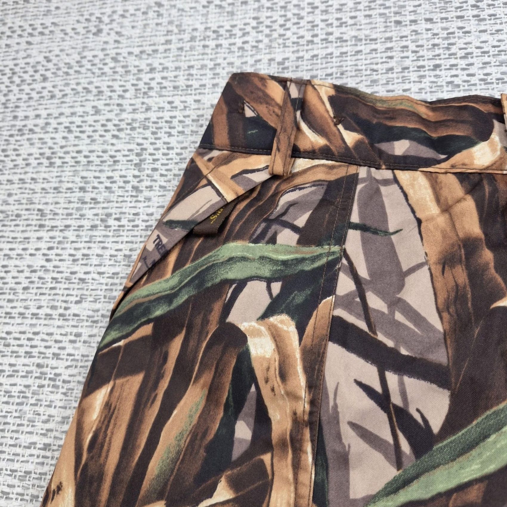 Rains Herter's Rain Pants Mens Large Brown Trebark Camo Waterproof Lined Hunting Pants Size US 33 - 6 Thumbnail