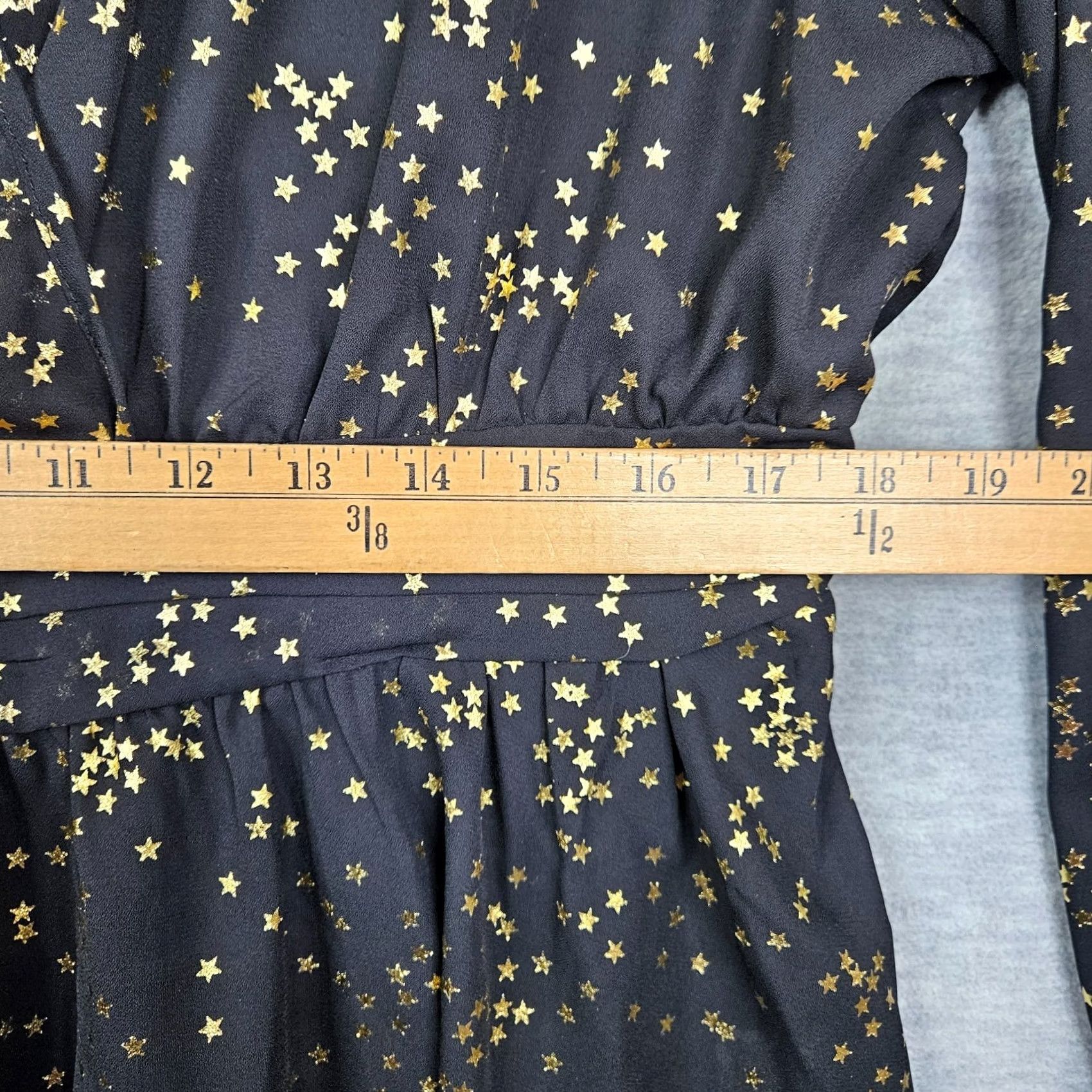 Vintage BLOOMCHIC Blouse Women's Black Gold Star Asymmetrical Lantern Sleeve Shirt Plus Size 18-20 Size XXL / US 16-18 / IT 52-54 - 4 Thumbnail