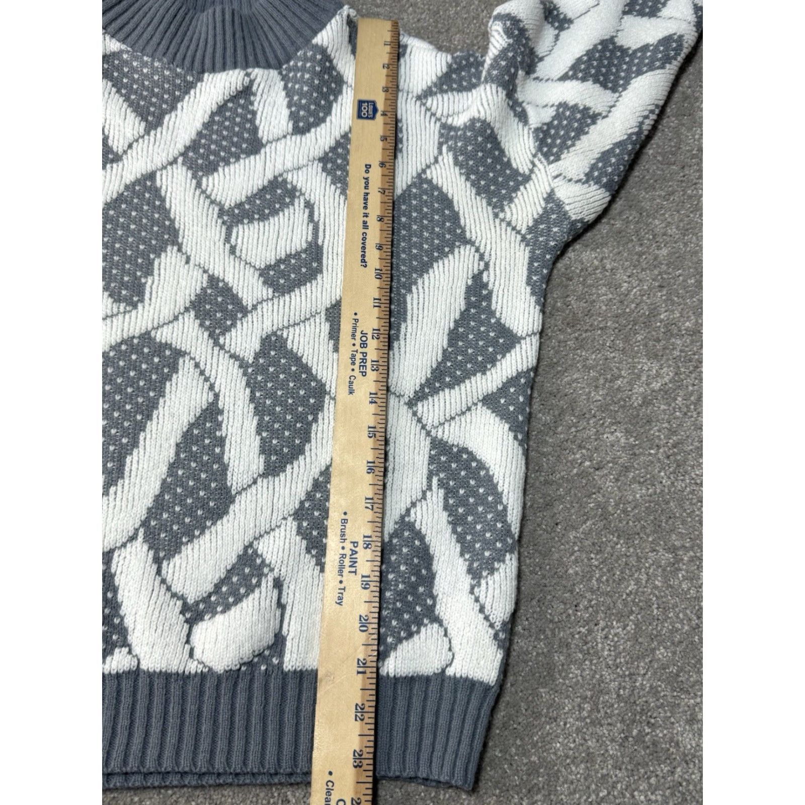 Vintage VINTAGE Alicia Sweater Womens 1X Plus Mock Neck Gray Acrylic 80s Abstract Birdseye Pullover Women Size XL / US 12-14 / IT 48-50 - 4 Thumbnail