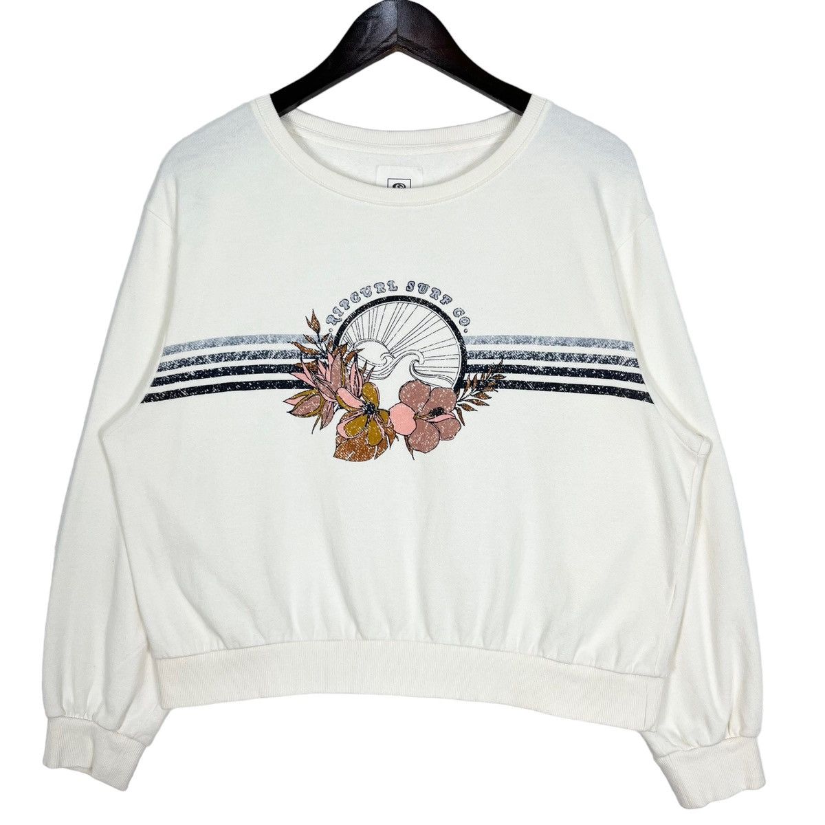 image of Rip Curl x Surf Is Dead Ripcurl Surf Co. Women Sweatshirt in White (Size Small)