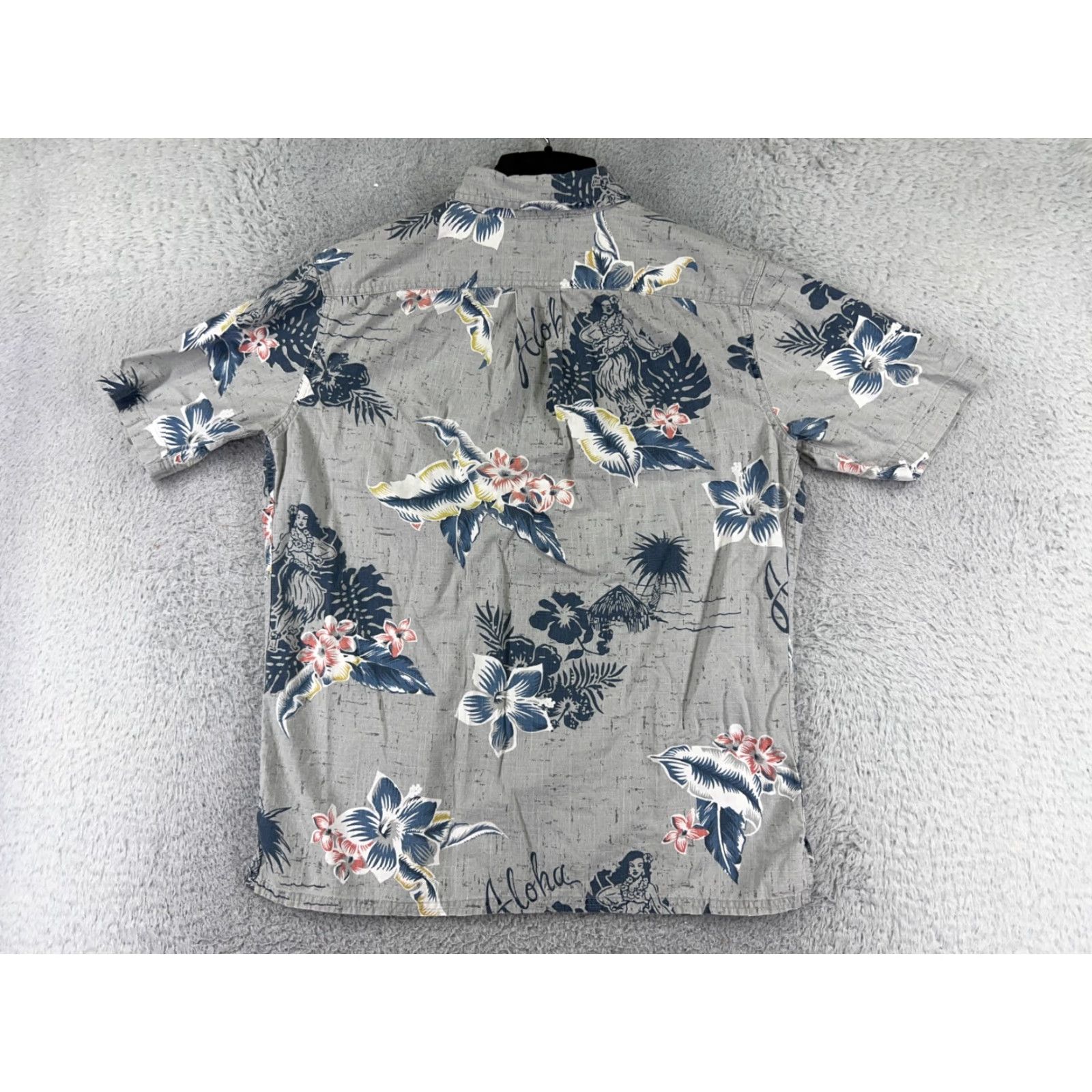 Croft & Barrow Croft & Barrow Shirt Mens M Gray Floral Hawaiian 100% Cotton Button-Up Resort Luau Aloha Casual Shirts Mens Modern Comfort Size US M / EU 48-50 / 2 - 2 Thumbnail