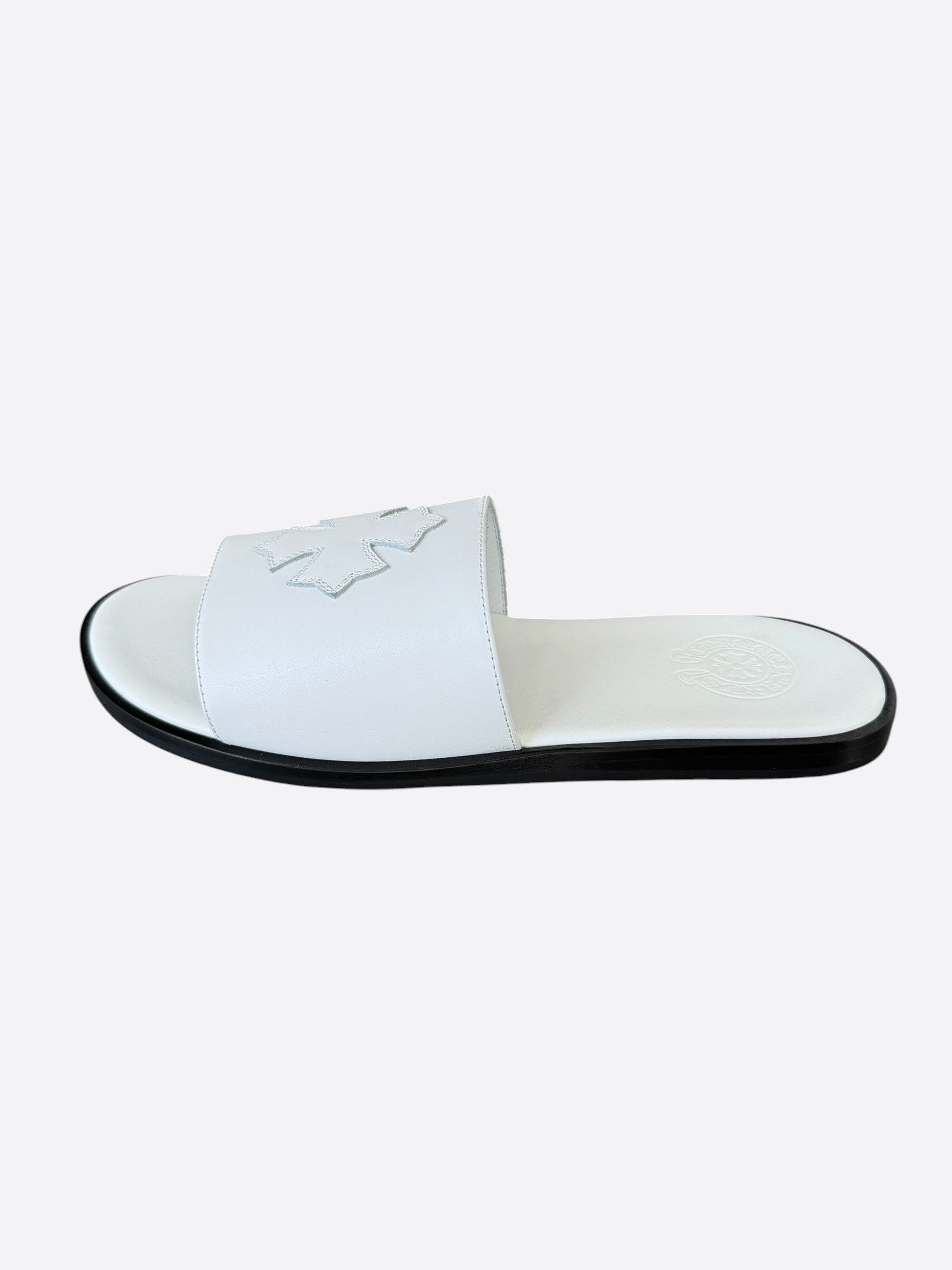 Chrome Hearts Chrome Hearts White Cross Patch Slides Size US 10 / EU 43 - 3 Thumbnail
