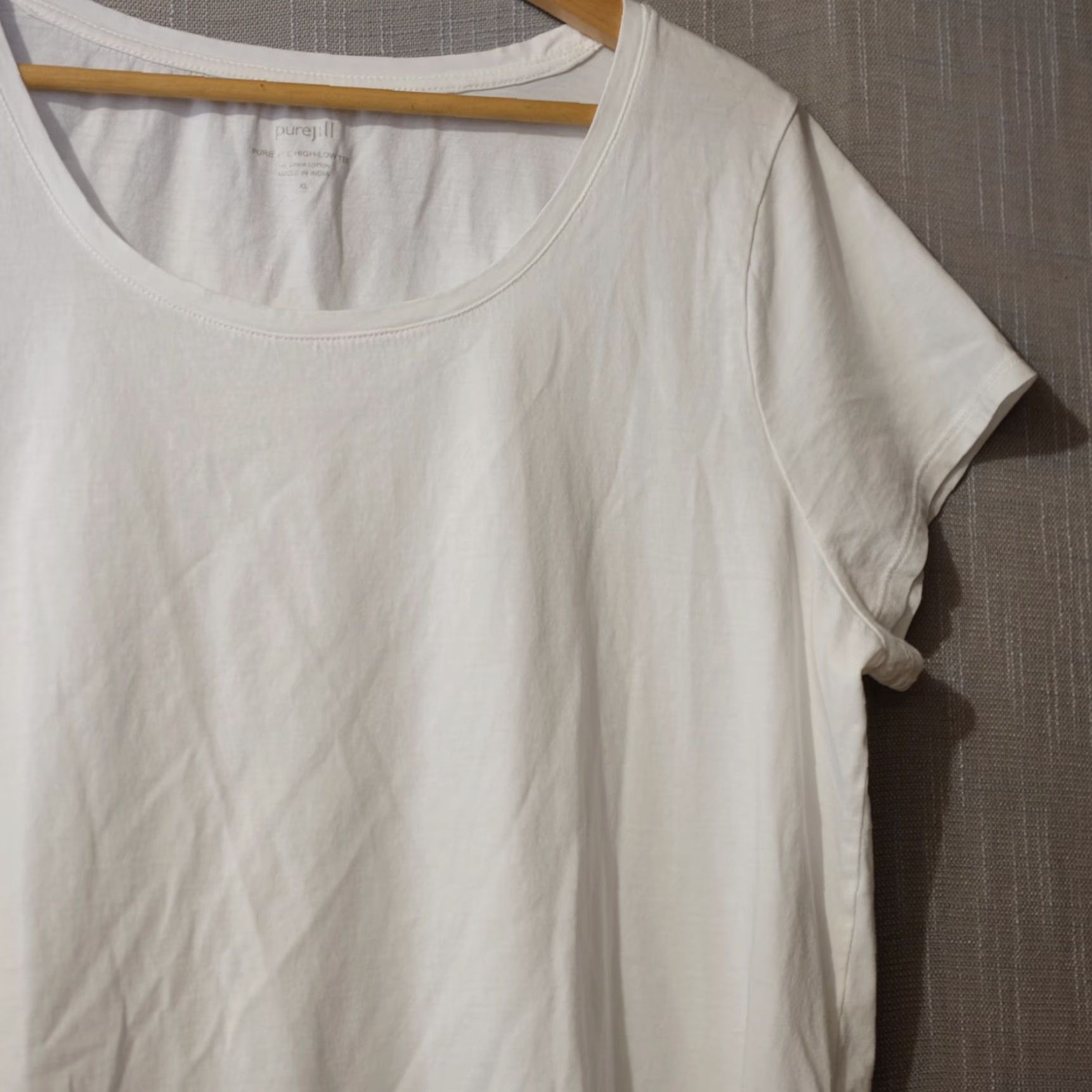 Vintage EUC Pure Jill T-Shirt Women’s XL White 100% Pima Cotton High-Low Tee Casual Easy Care Size XL / US 12-14 / IT 48-50 - 3 Thumbnail