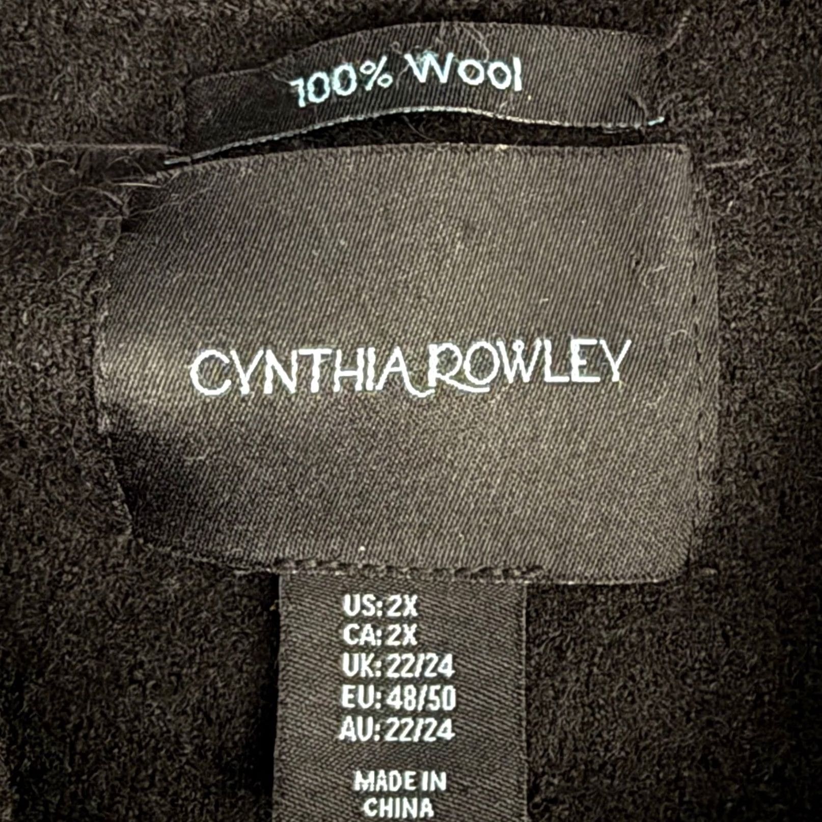 Cynthia Rowley Cynthia Rowley Wool Coat Black 2X Overcoat Veil Funnel Neck Hidden Button Minimalist EUC Womens Size XXL / US 16-18 / IT 52-54 - 7 Thumbnail