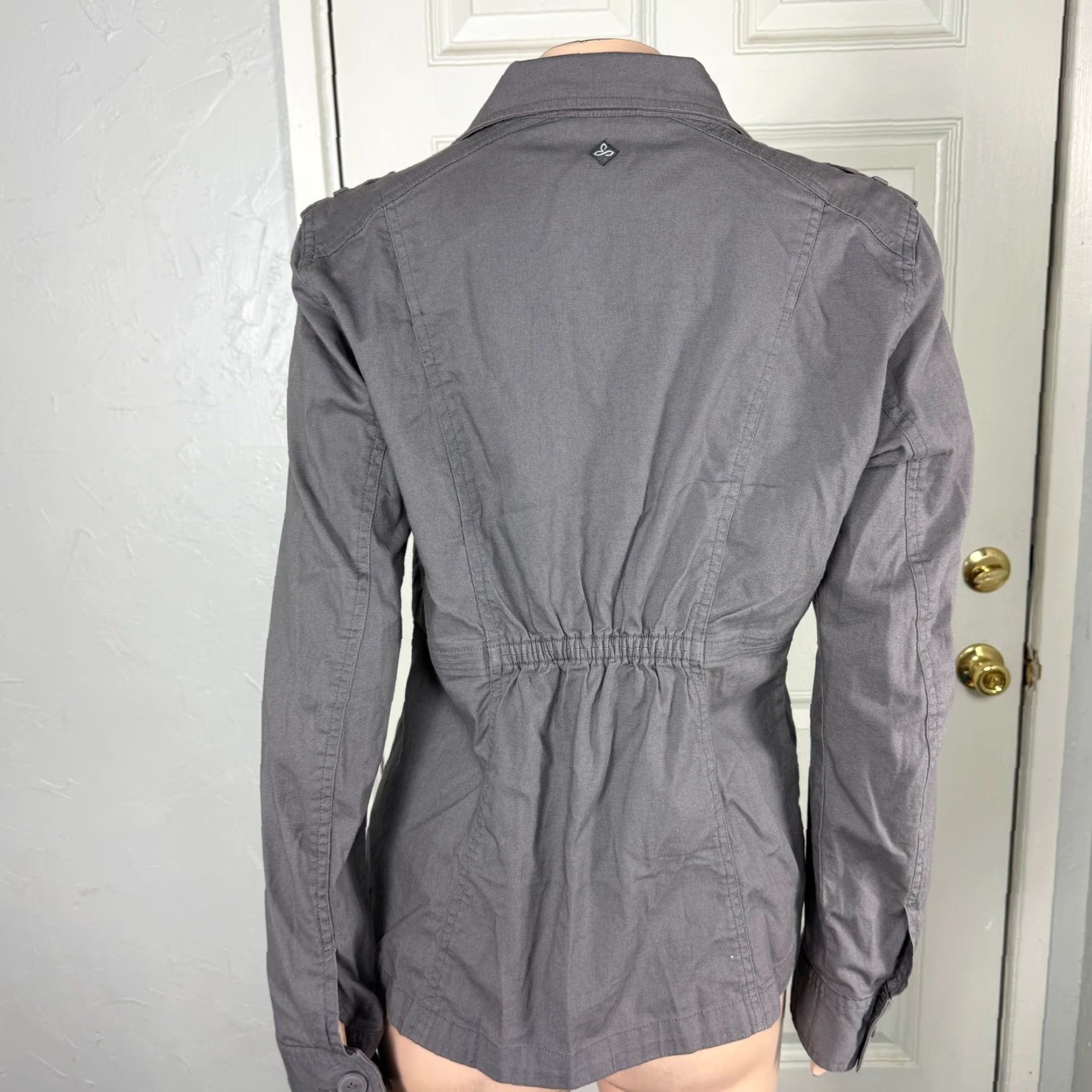 Prana Prana Mayve Women's Jacket Coat Medium Short Cotton Zip Logo Solid Long Sleeve Casual Winter Fall Spring Size M / US 6-8 / IT 42-44 - 3 Thumbnail