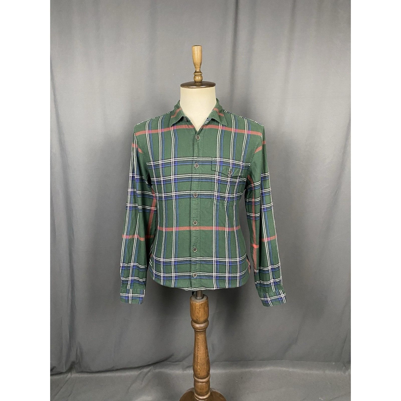 Burberry Burberry Brit Nova Check Men's Green Checked Longsleeve Flan Size US XL / EU 56 / 4 - 3 Thumbnail