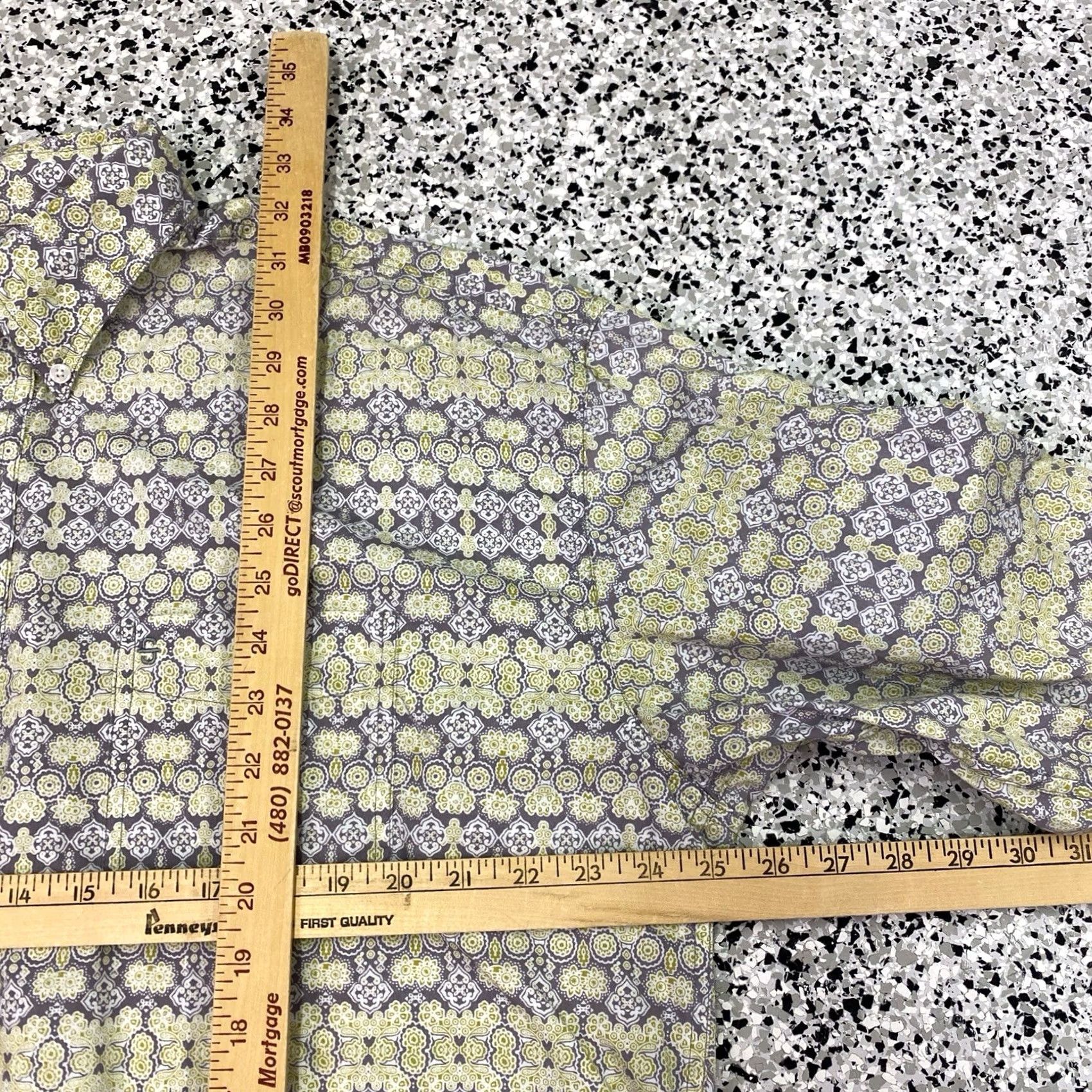 Stetson Stetson Western Shirt XL Long Sleeve All Over Print Geometry Pattern Green Button-Up Mens Size US XL / EU 56 / 4 - 2 Thumbnail