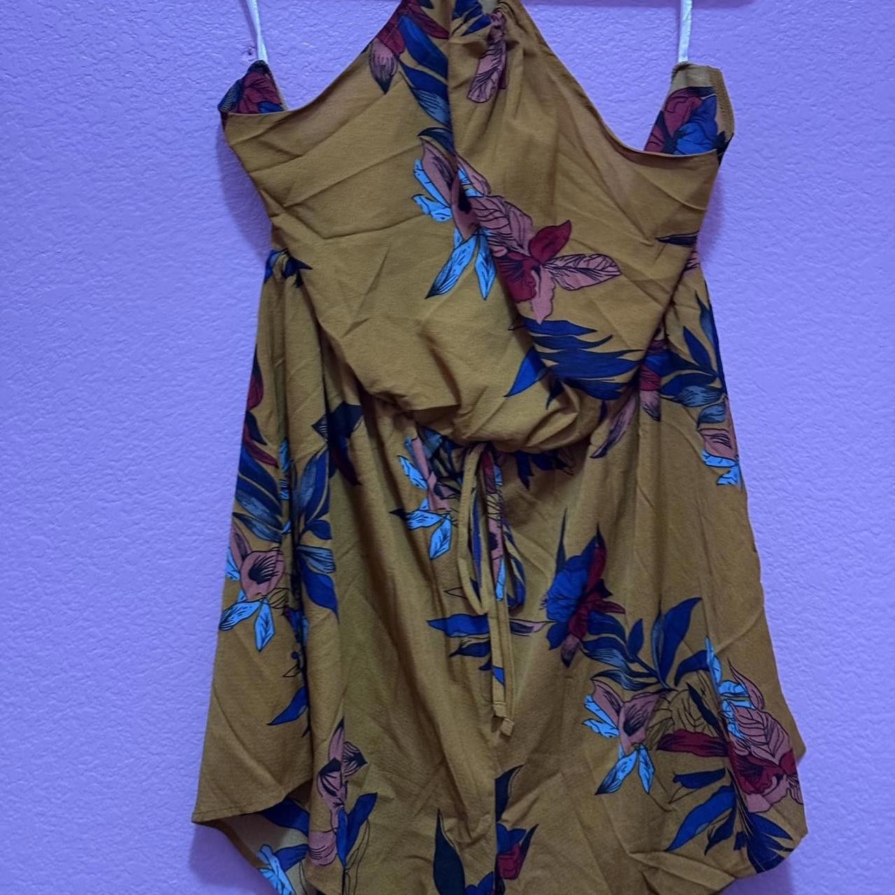 Designer Floral Print Asymmetrical Dress Size 30" / US 8 / IT 44 - 3 Thumbnail