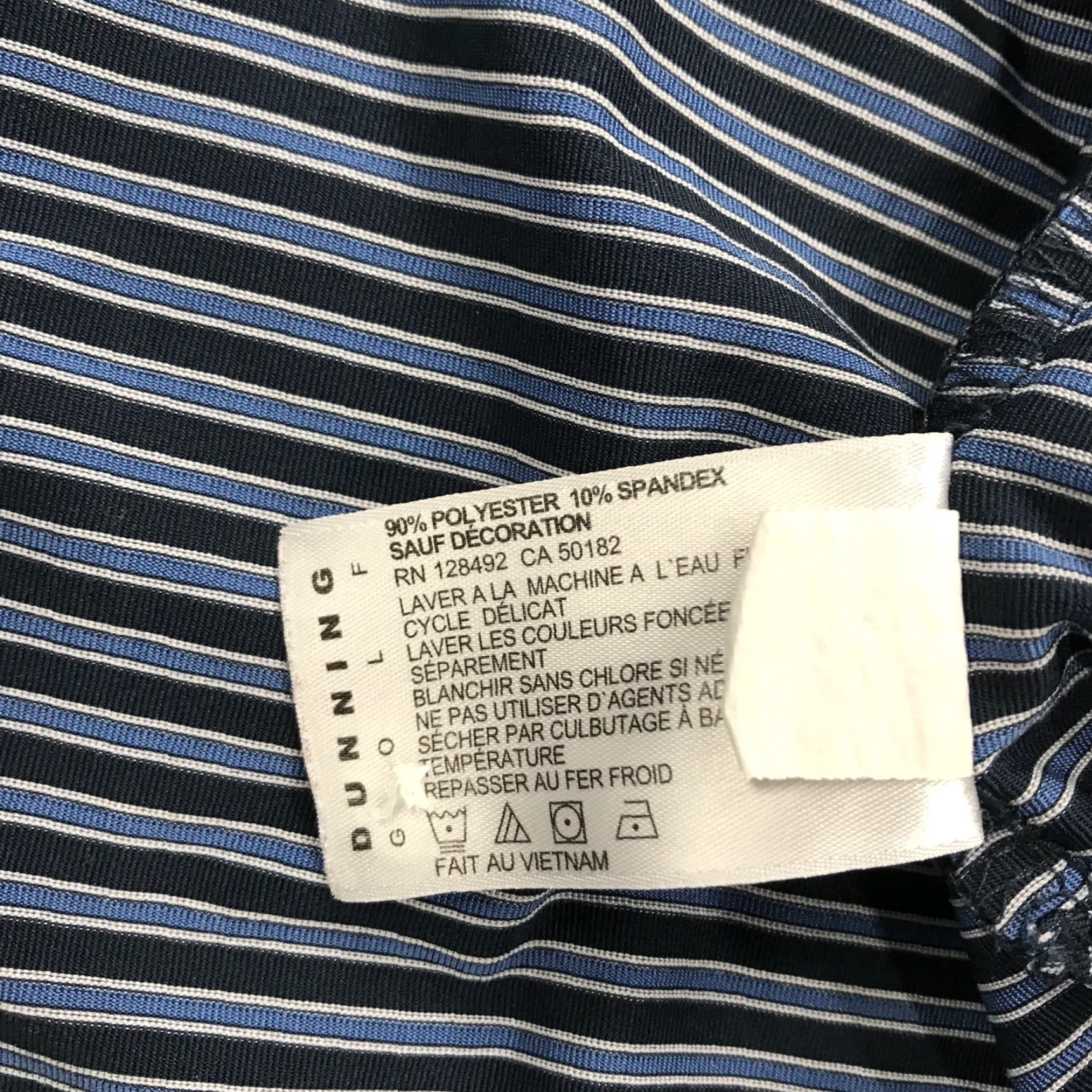Vintage Dunning Polo Shirt Mens XL Blue Striped Golf Performance Stretch Size US XL / EU 56 / 4 - 5 Thumbnail