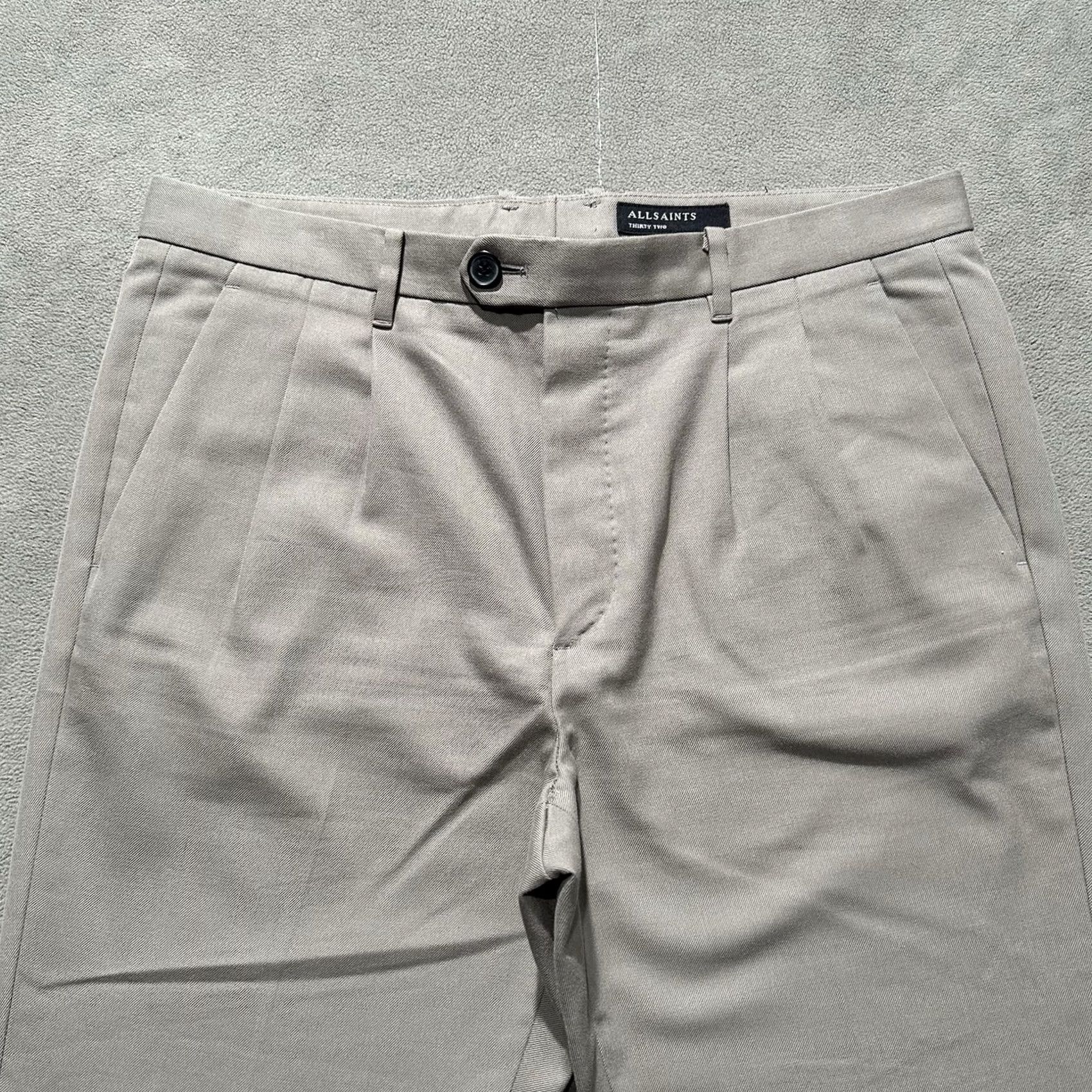 Allsaints Allsaints Pants Men 32 (35x26) Beige Tallis Trouser Pleated Wool Blend Cropped Size US 32 / EU 48 - 3 Thumbnail